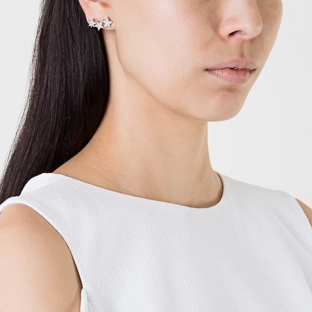 STASIA Triple Star Diamond Ear Cuff Single