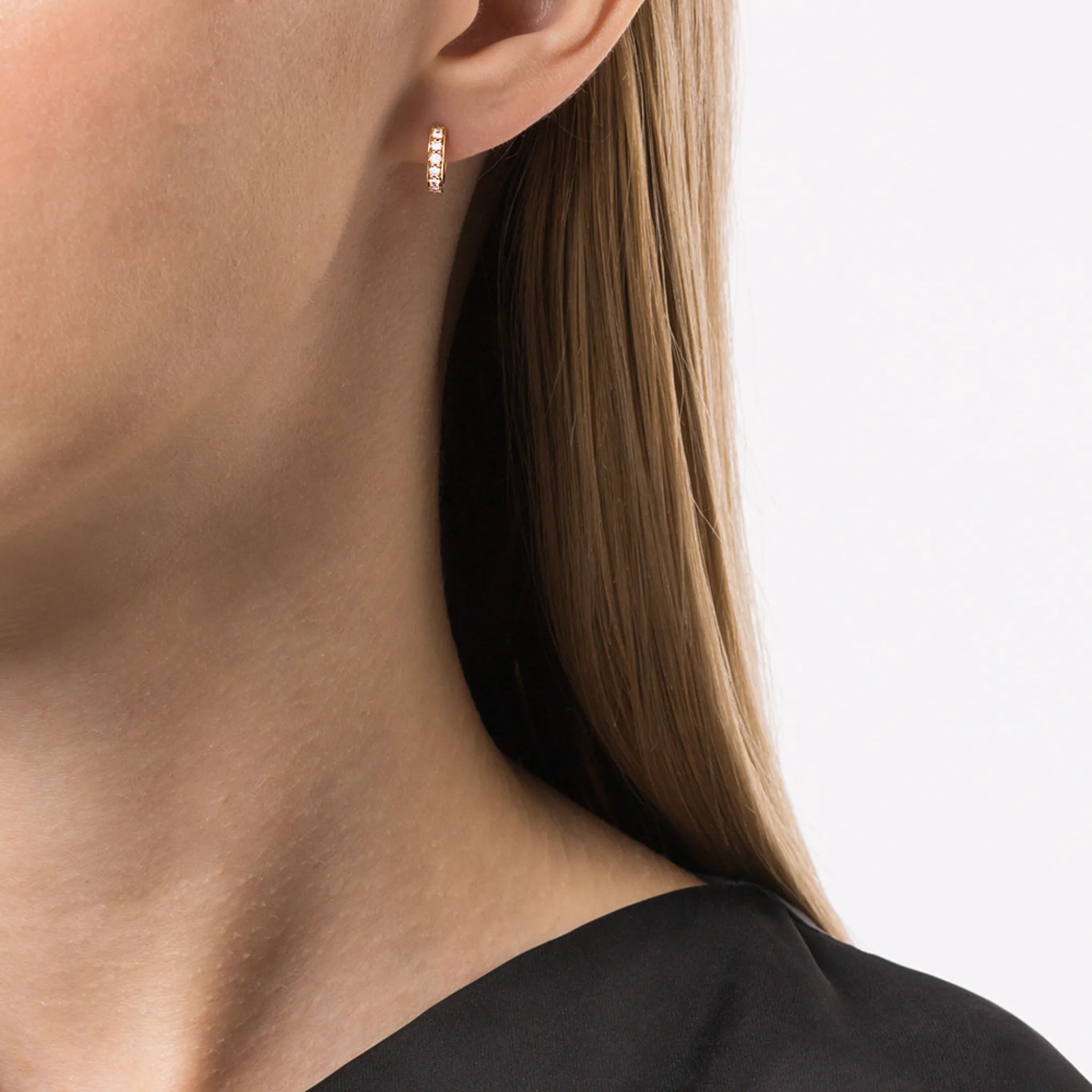 IRINA Diamond Huggie Hoop Earrings Pair