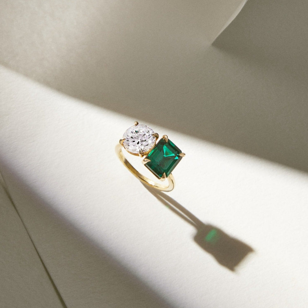 DUO Emerald &amp; Diamond Ring