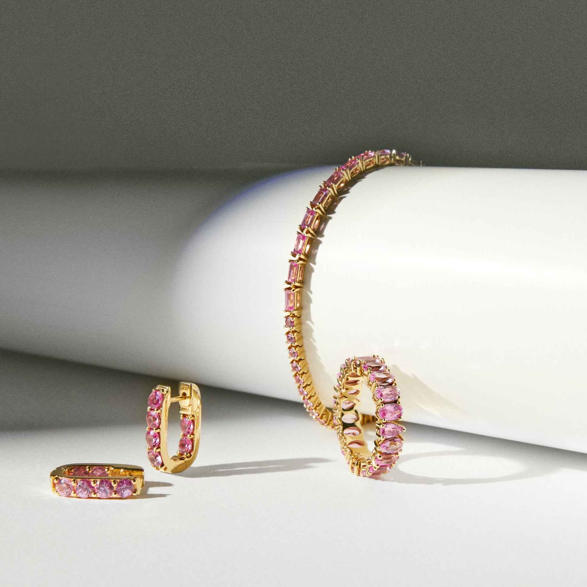 ECLIPSE Line Pink Sapphire Tennis Bracelet