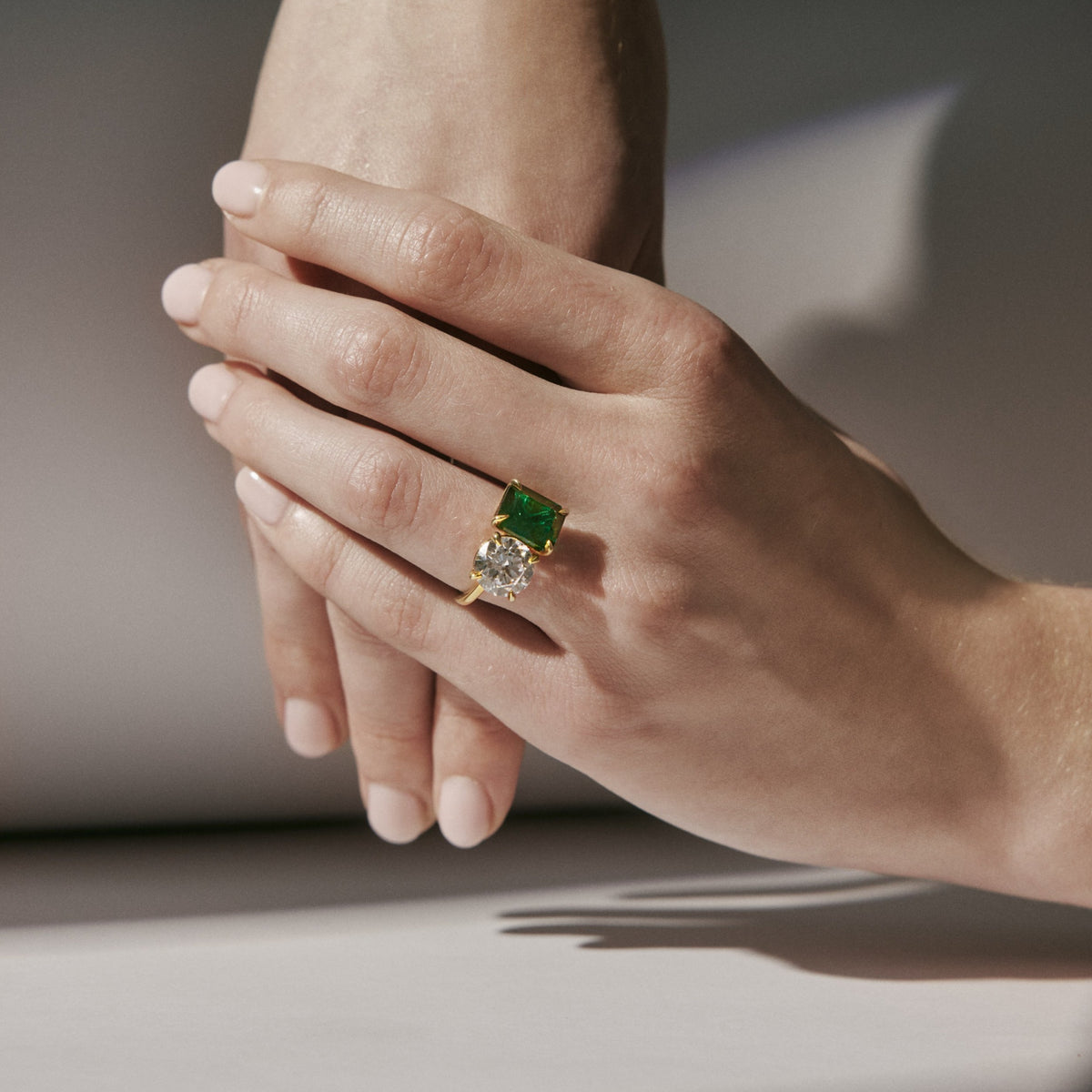 DUO Emerald &amp; Diamond Ring