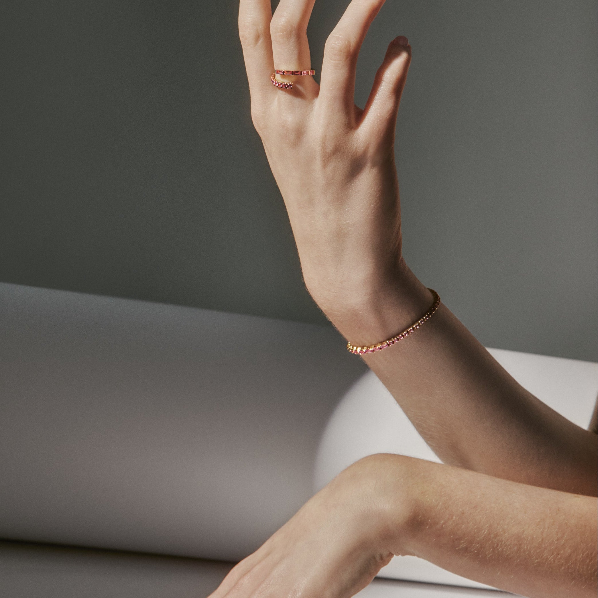 AMALFI Line Pink Sapphire Tennis Bracelet