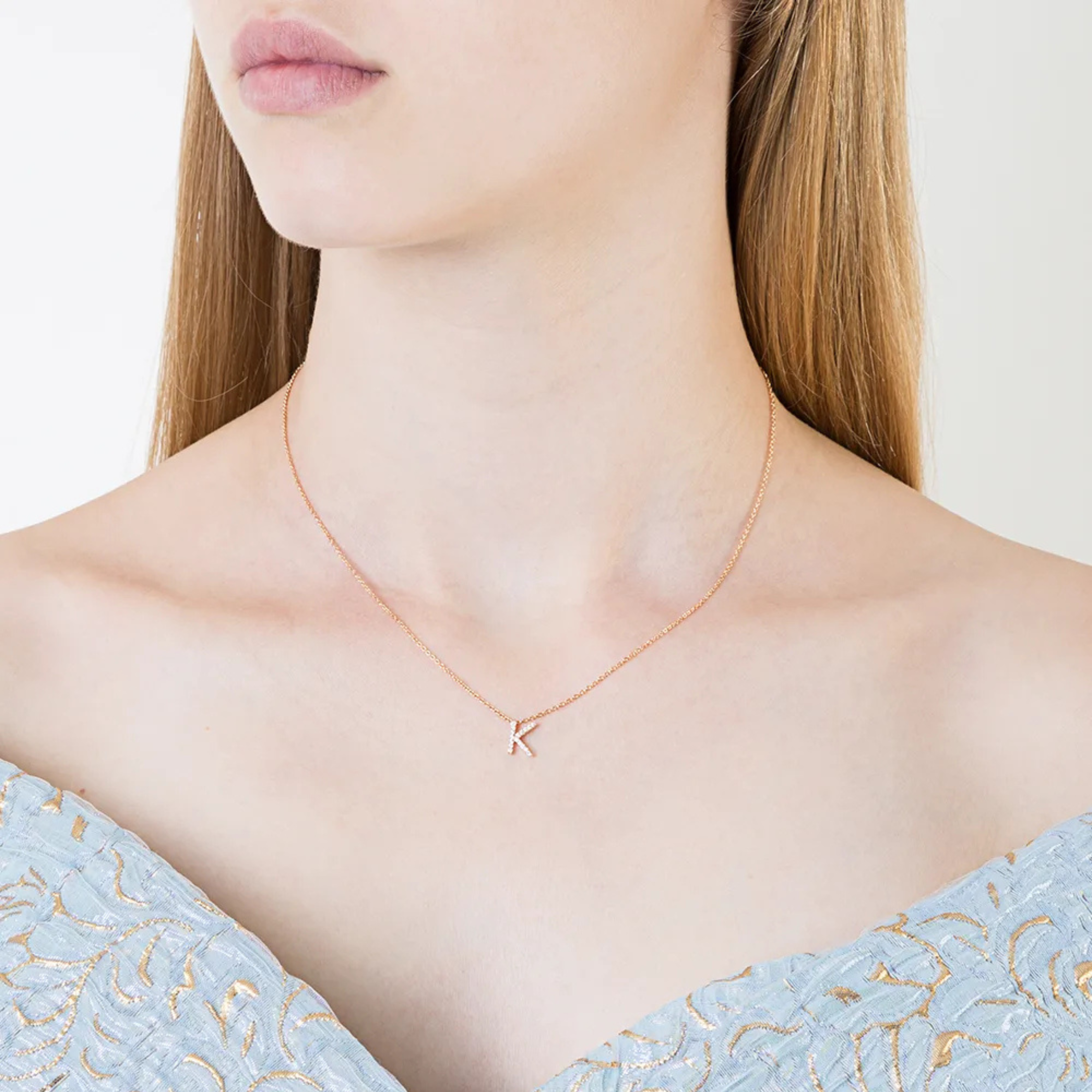ID Initial Diamond Necklace