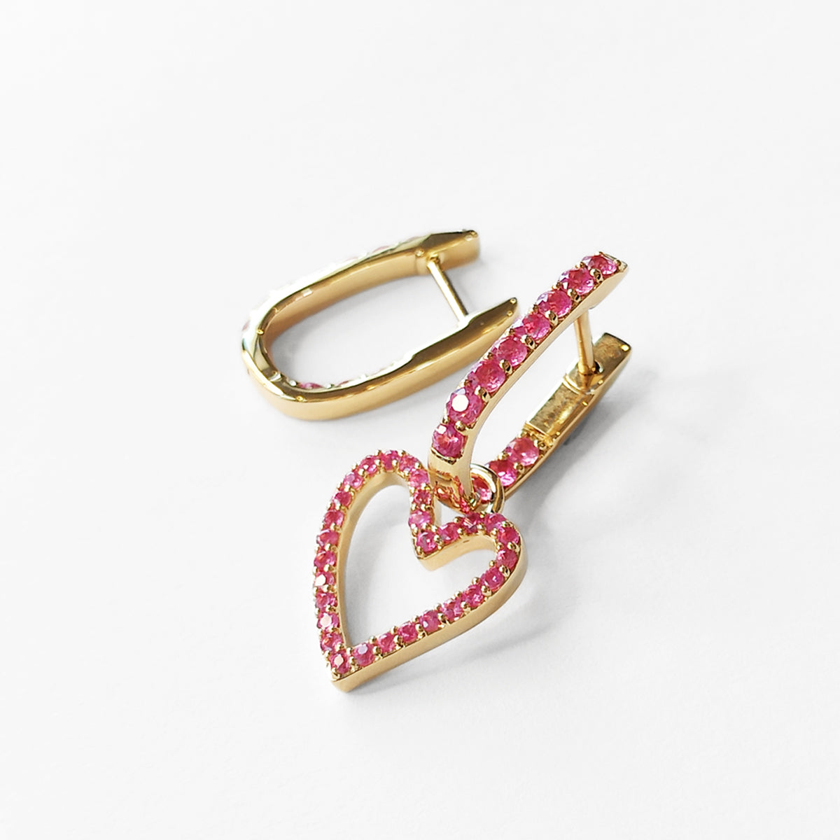 HEART Charm Pink Sapphire