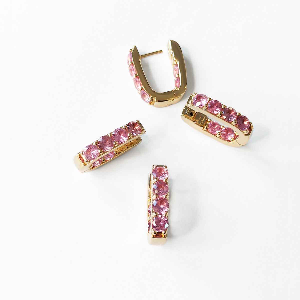 LINKA Grande Pink Sapphire Earrings Pair