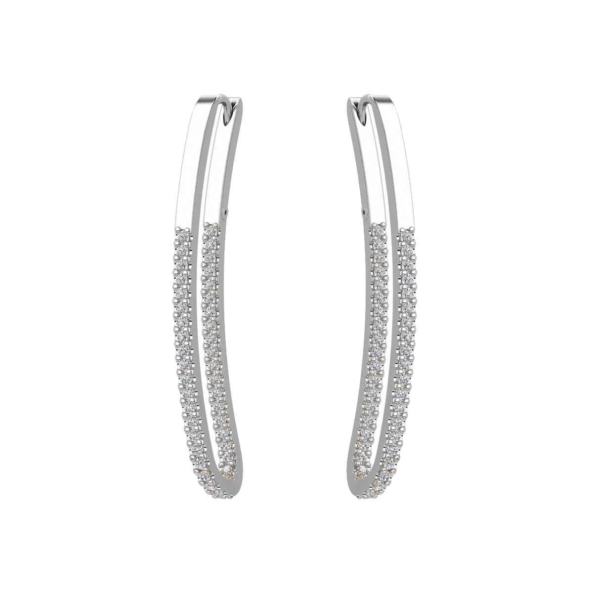 LUNA Diamond Hoop Earrings Pair