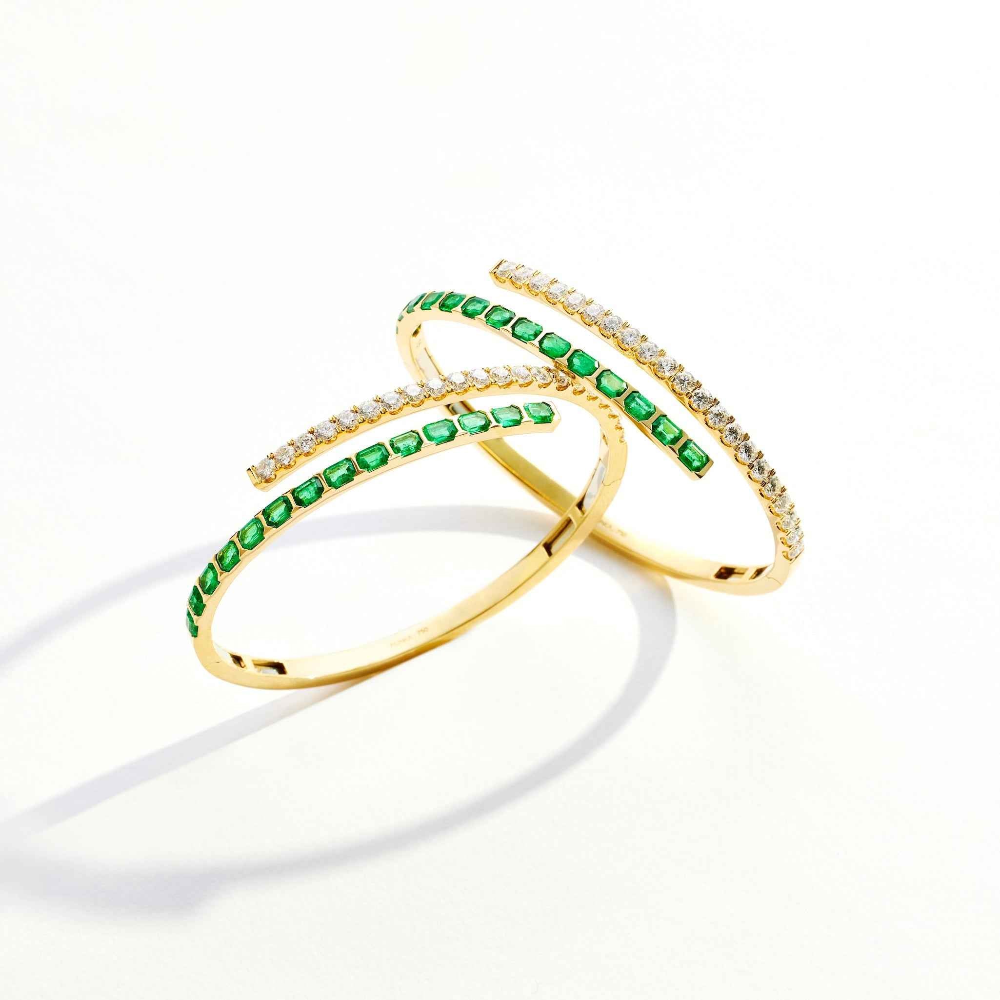 ECLIPSE Emerald and Diamond Bangle
