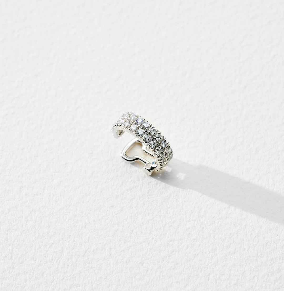 ELENA Double Row Diamond Ear Cuff Single
