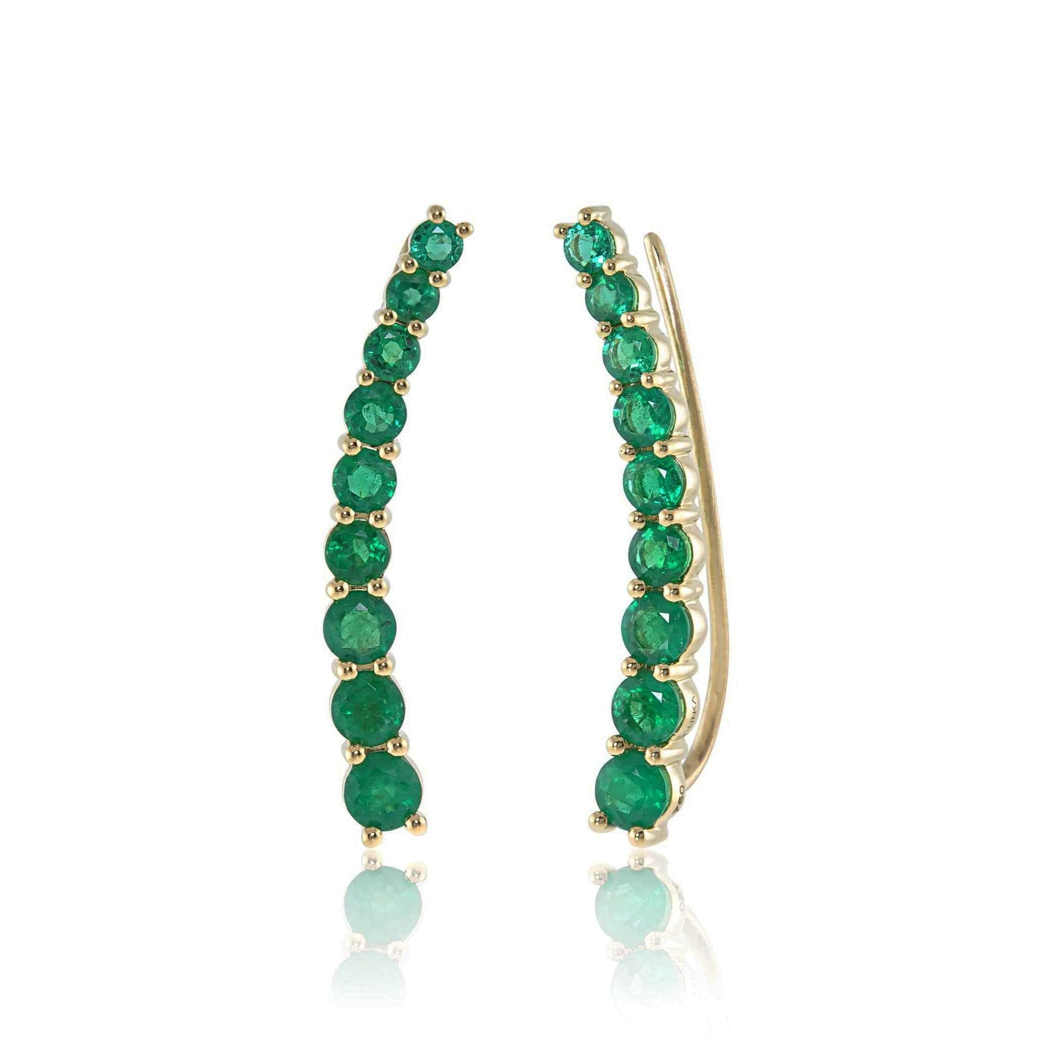 DASHA Emerald Large Ear Cuff Single