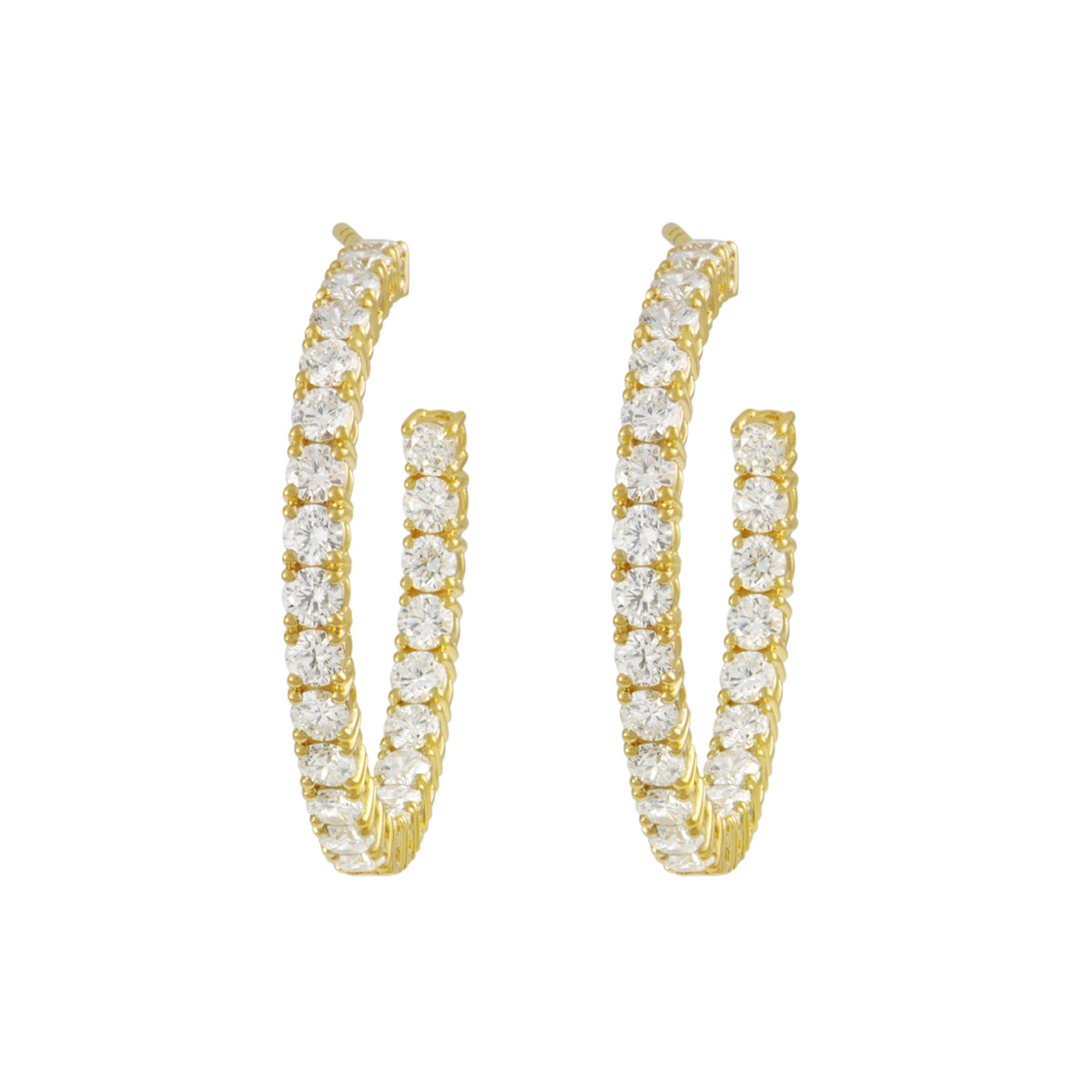 RIVIERA Midi Diamond Hoop Earrings Pair