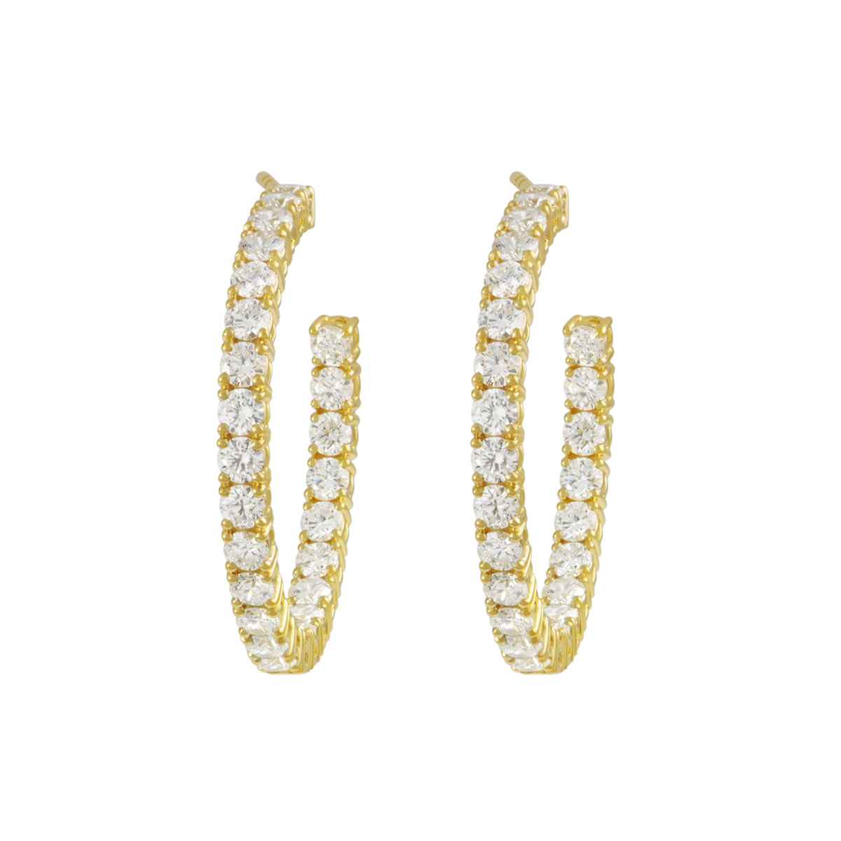 RIVIERA Midi Diamond Hoop Earrings Pair