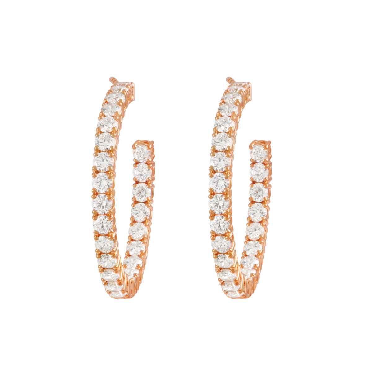 RIVIERA Midi Diamond Hoop Earrings Pair