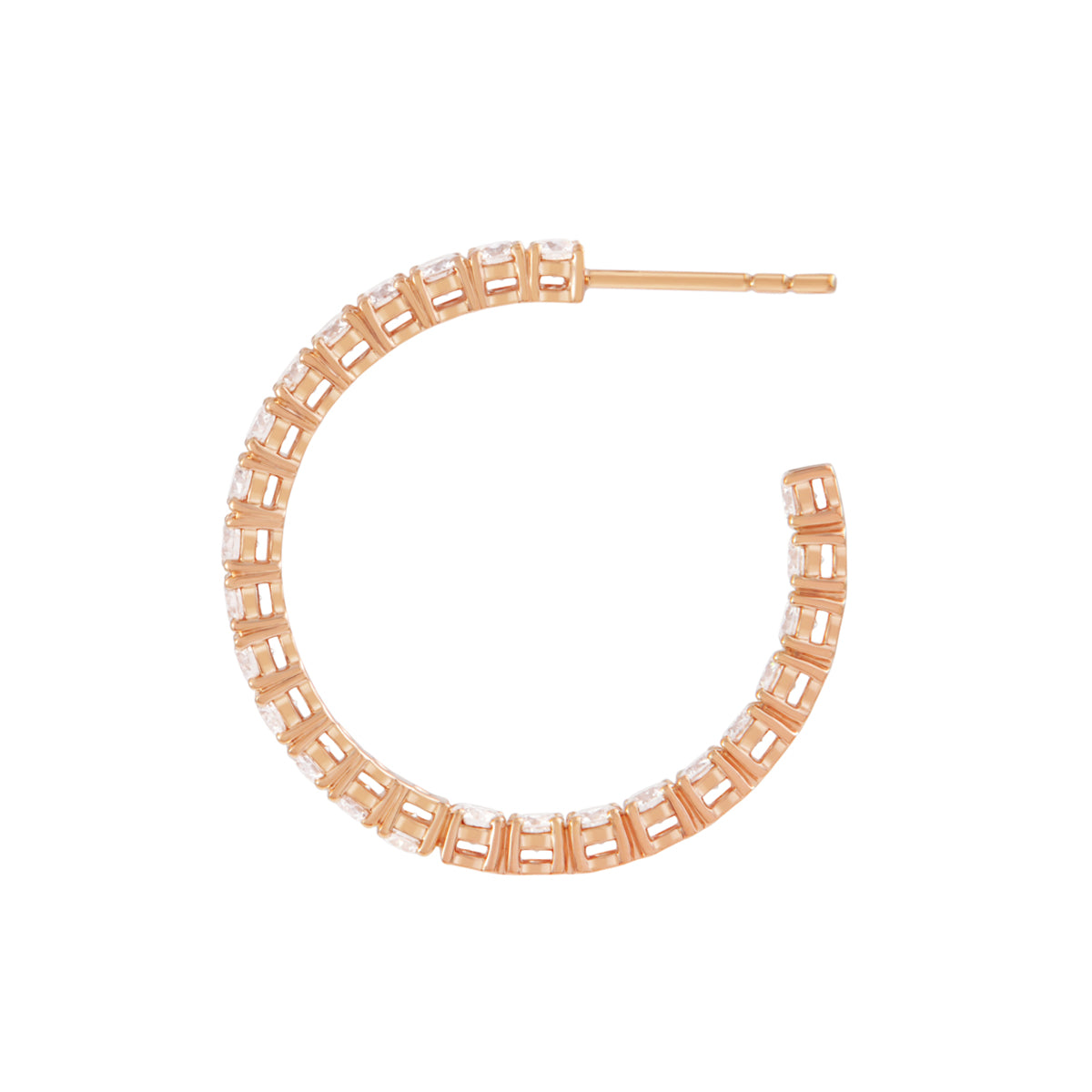 RIVIERA Midi Diamond Hoop Earrings Pair