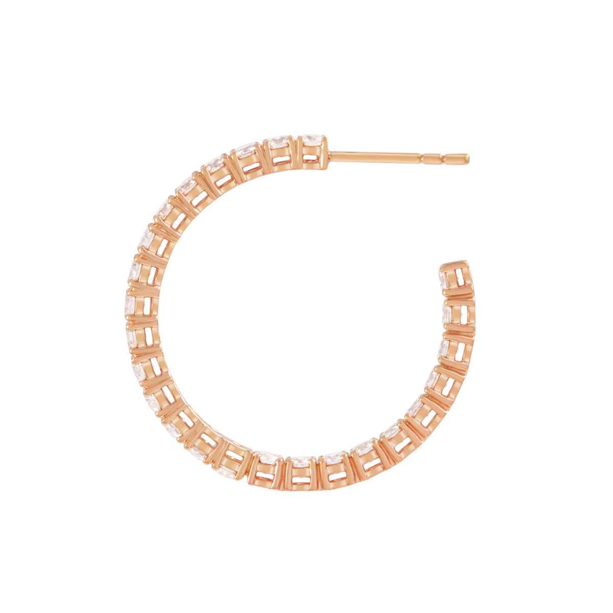RIVIERA Midi Diamond Hoop Earrings Pair