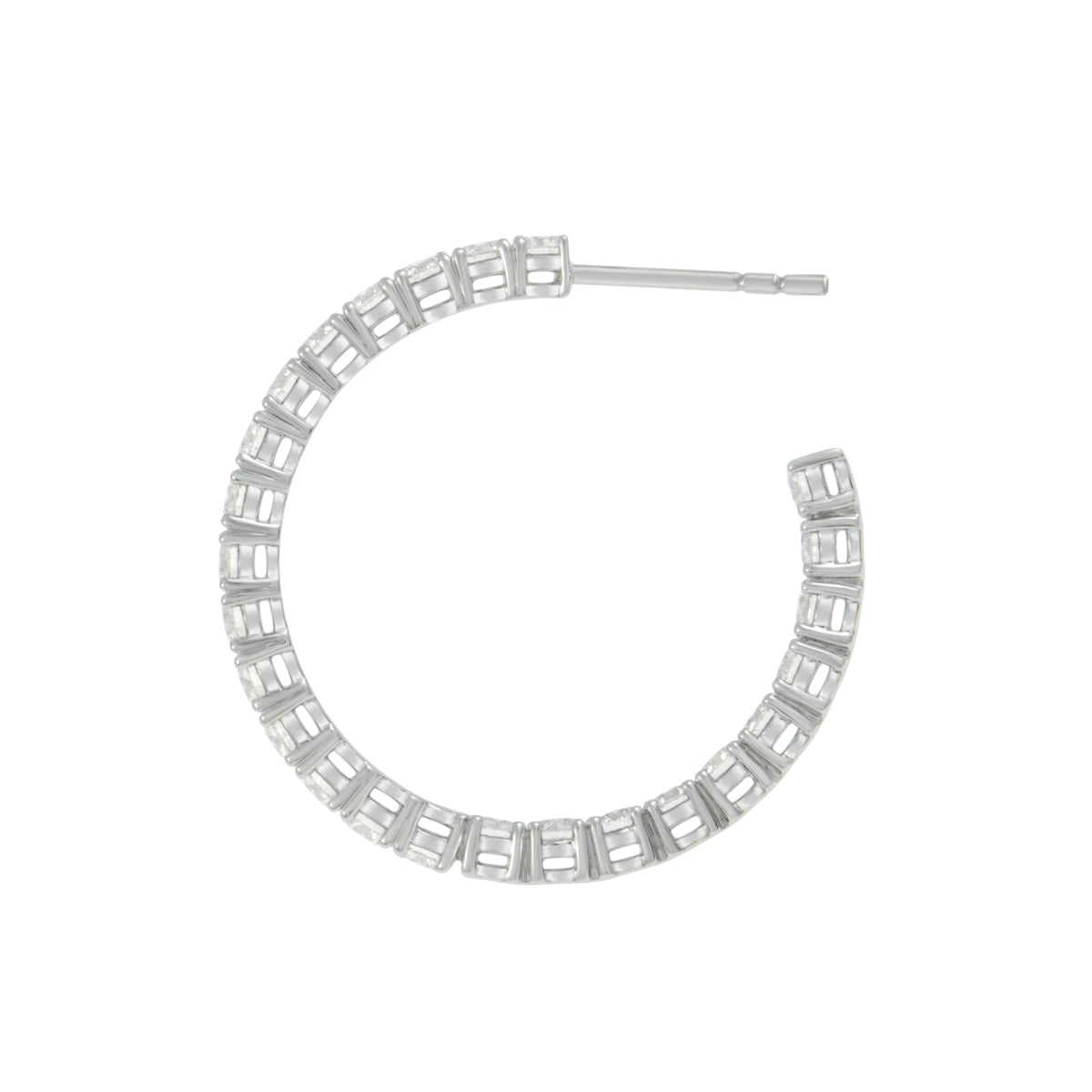 RIVIERA Midi Diamond Hoop Earrings Pair