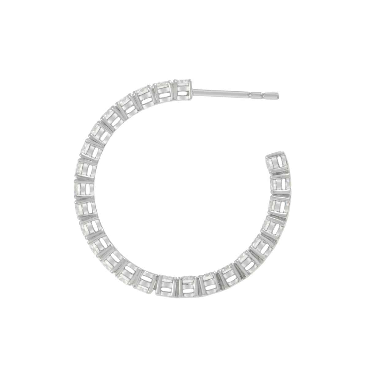 RIVIERA Midi Diamond Hoop Earrings Pair