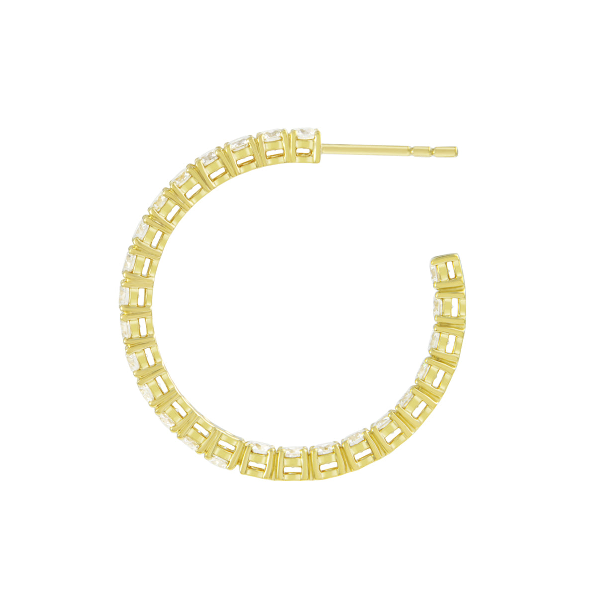 RIVIERA Midi Diamond Hoop Earrings Pair