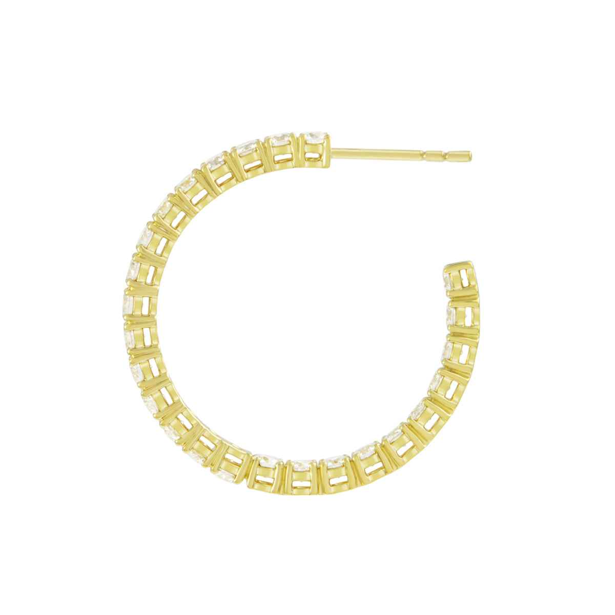 RIVIERA Midi Diamond Hoop Earrings Pair