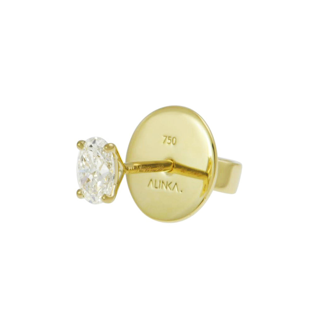 DASHA Oval Diamond Stud Earring Single