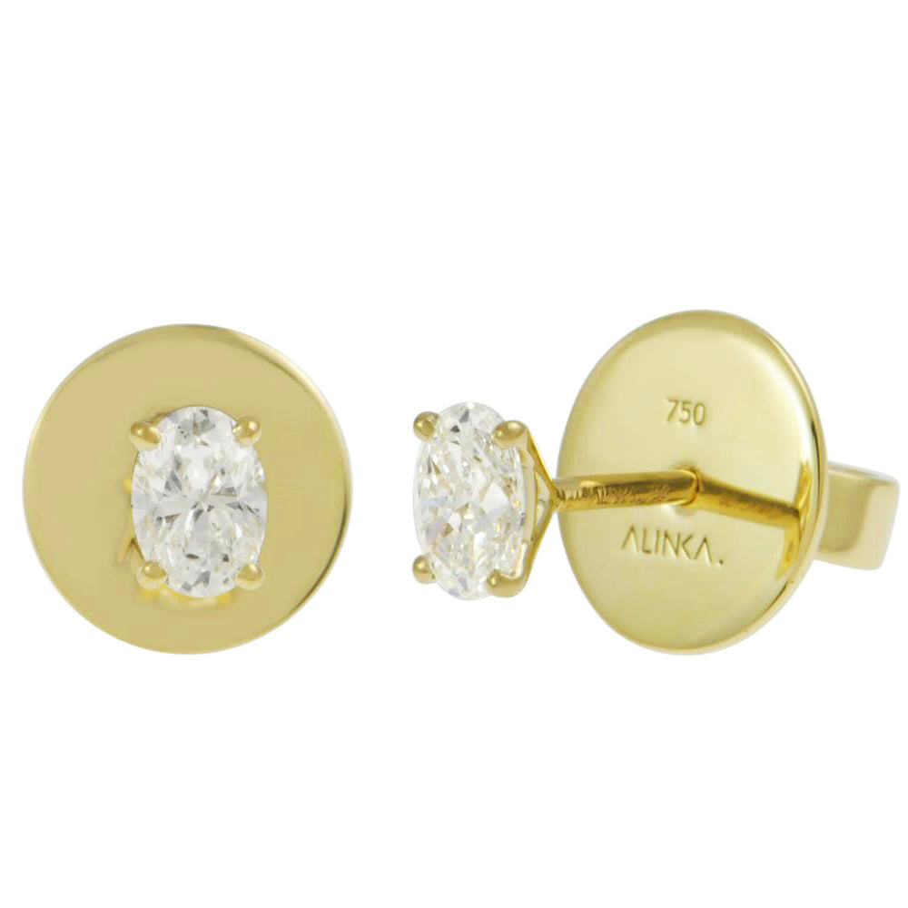 DASHA Oval Diamond Stud Earring Single