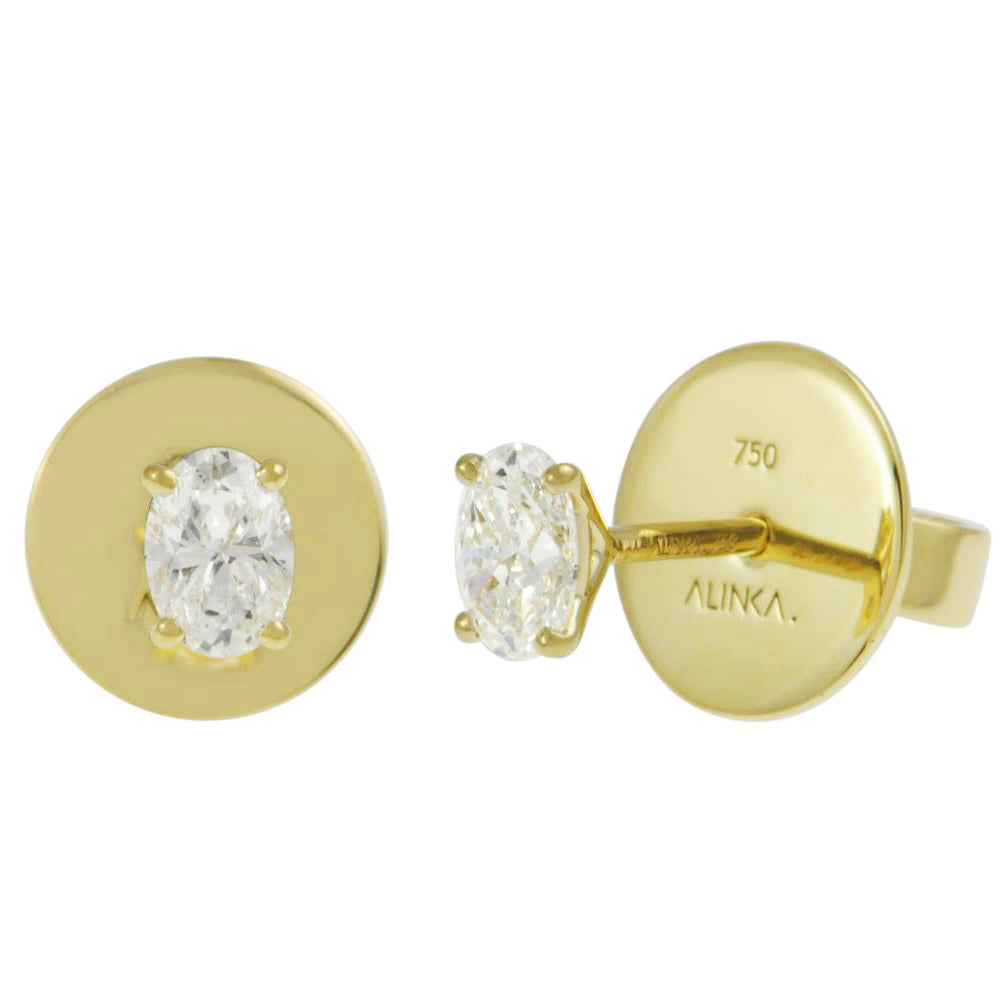 DASHA Oval Diamond Stud Earring Single