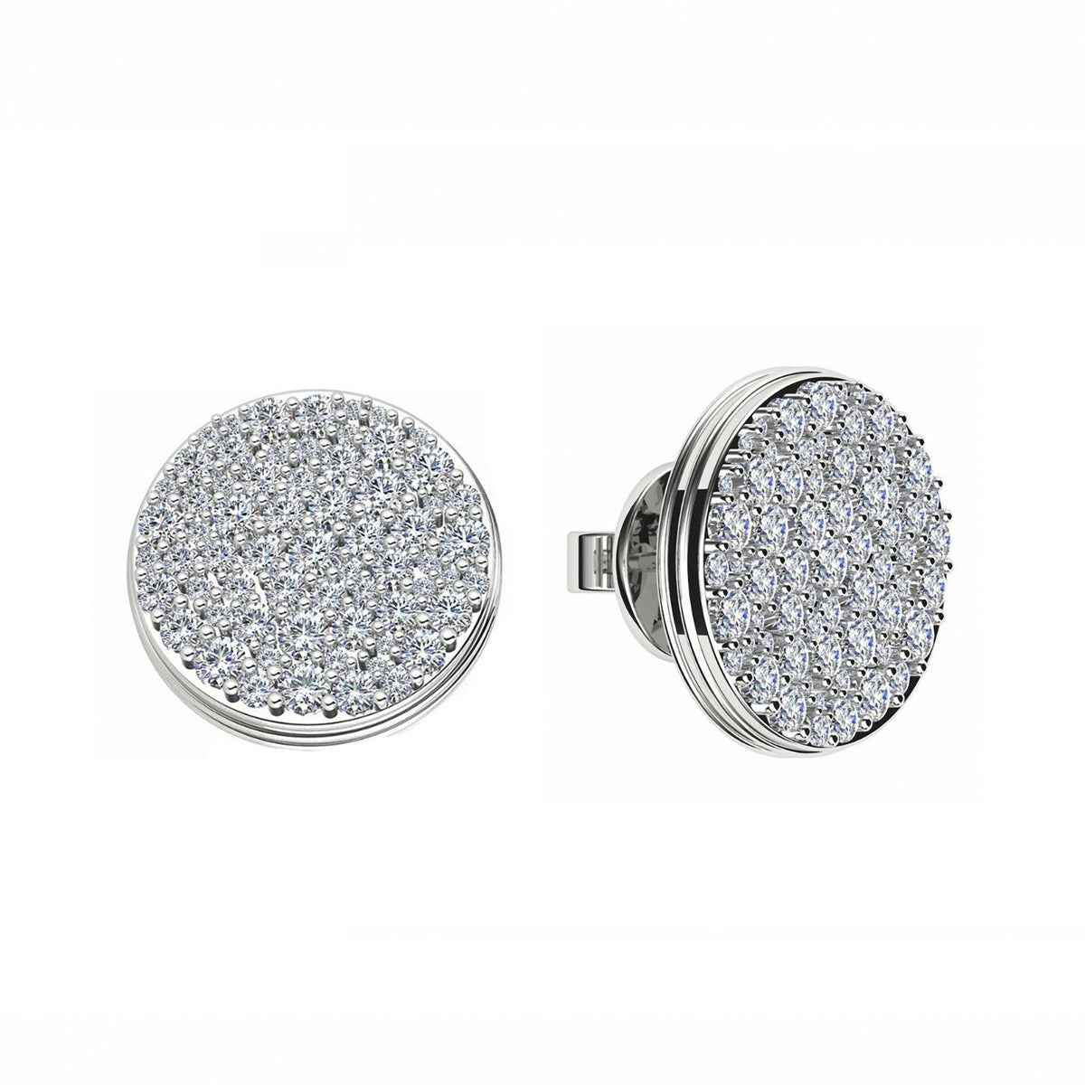 BLACK CAVIAR White Diamond Stud Earrings Pair