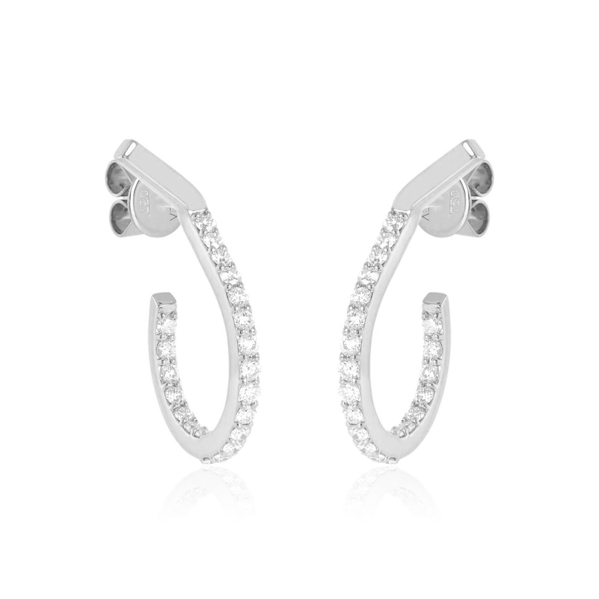 CLOUD Diamond Hoop Earrings Pair
