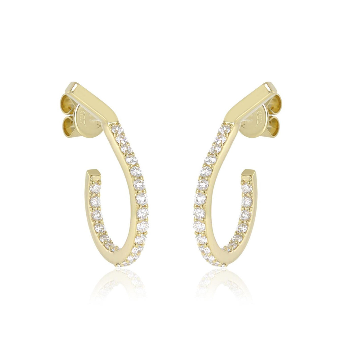 CLOUD Diamond Hoop Earrings Pair