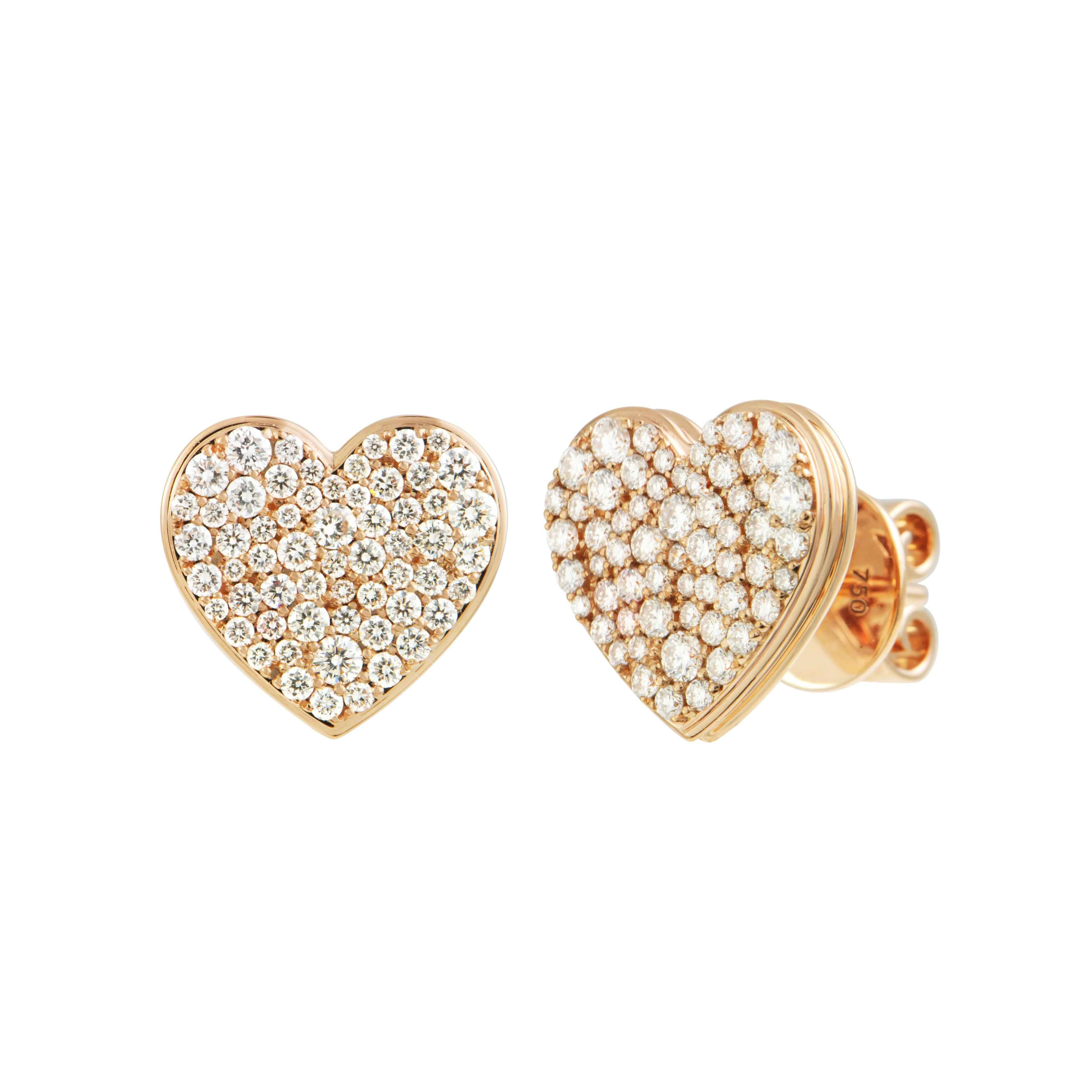 CAVIAR HEART Grande Diamond Earrings Pair