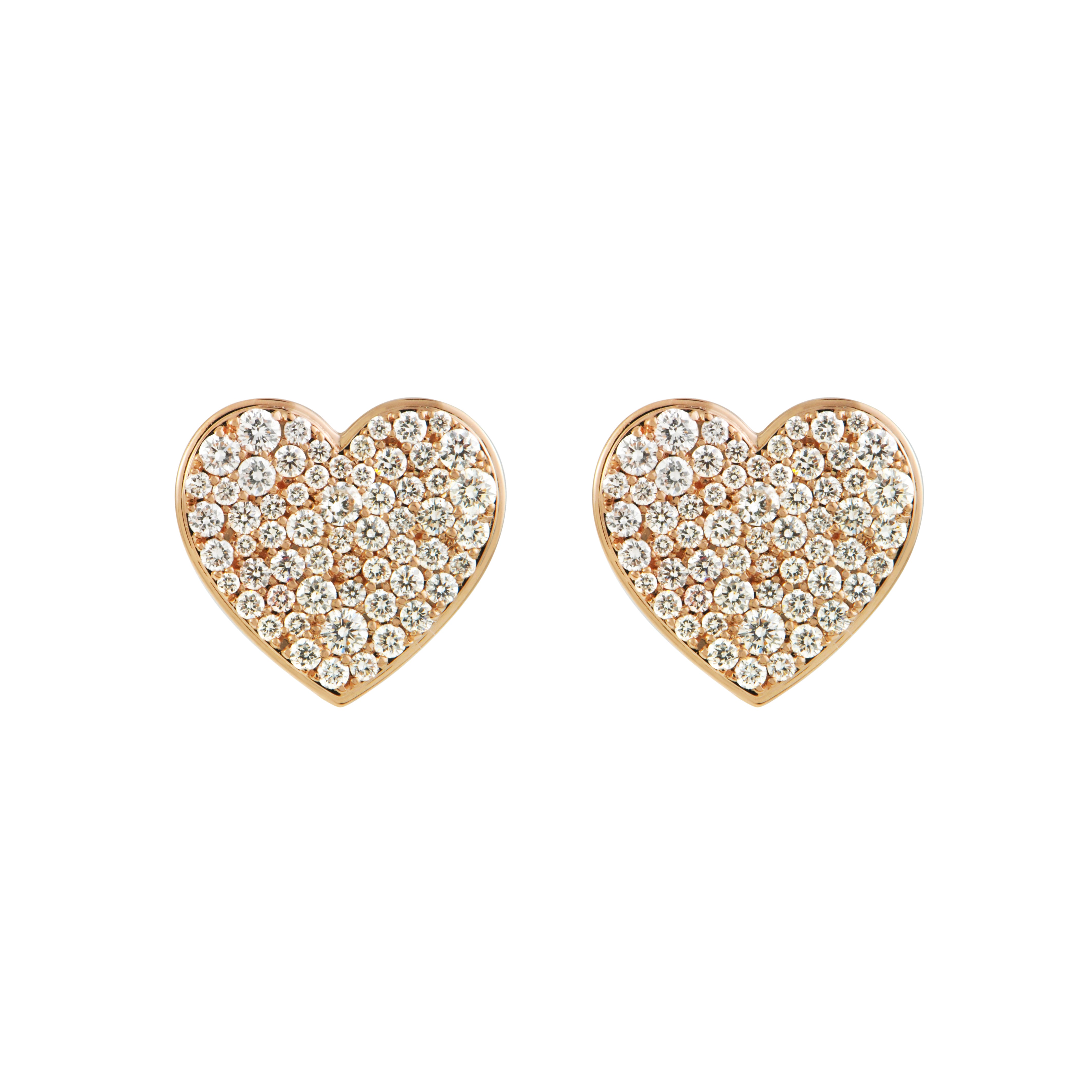 CAVIAR HEART Grande Diamond Earrings Pair