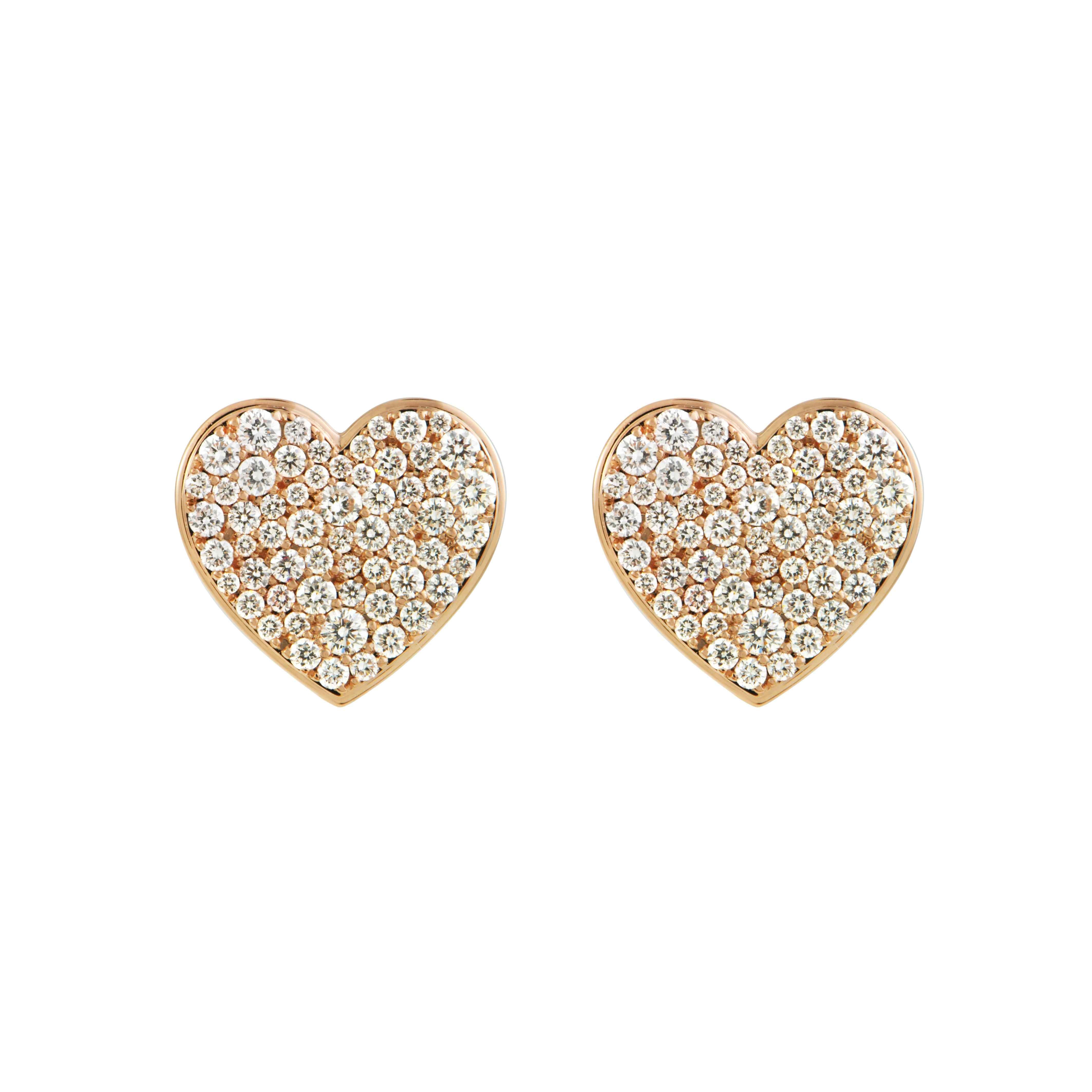 CAVIAR HEART Grande Diamond Earrings Pair