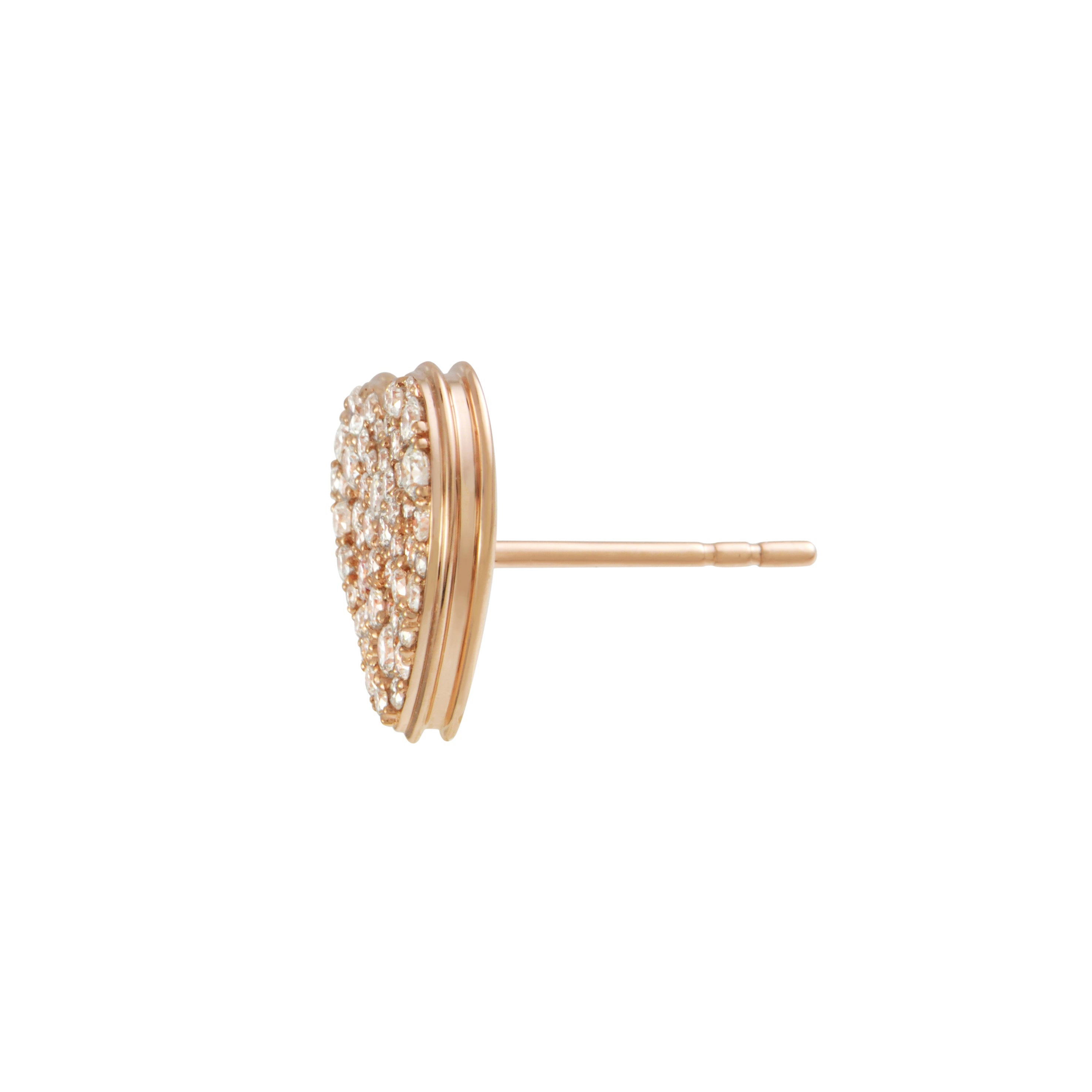 18K gold CAVIAR Heart Grande diamond earrings with pavé diamonds by ALINKA Fine Jewellery