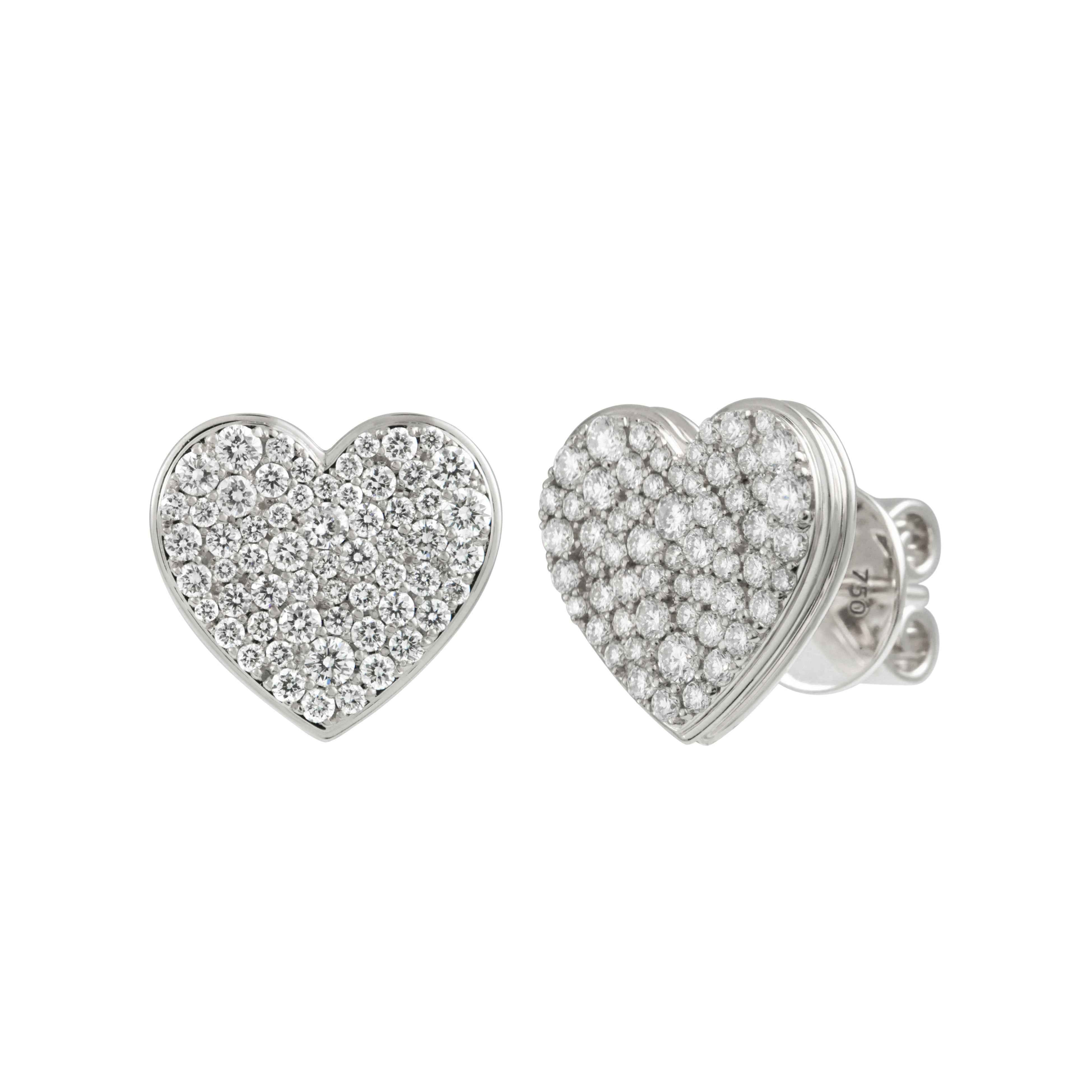 CAVIAR HEART Grande Diamond Earrings Pair