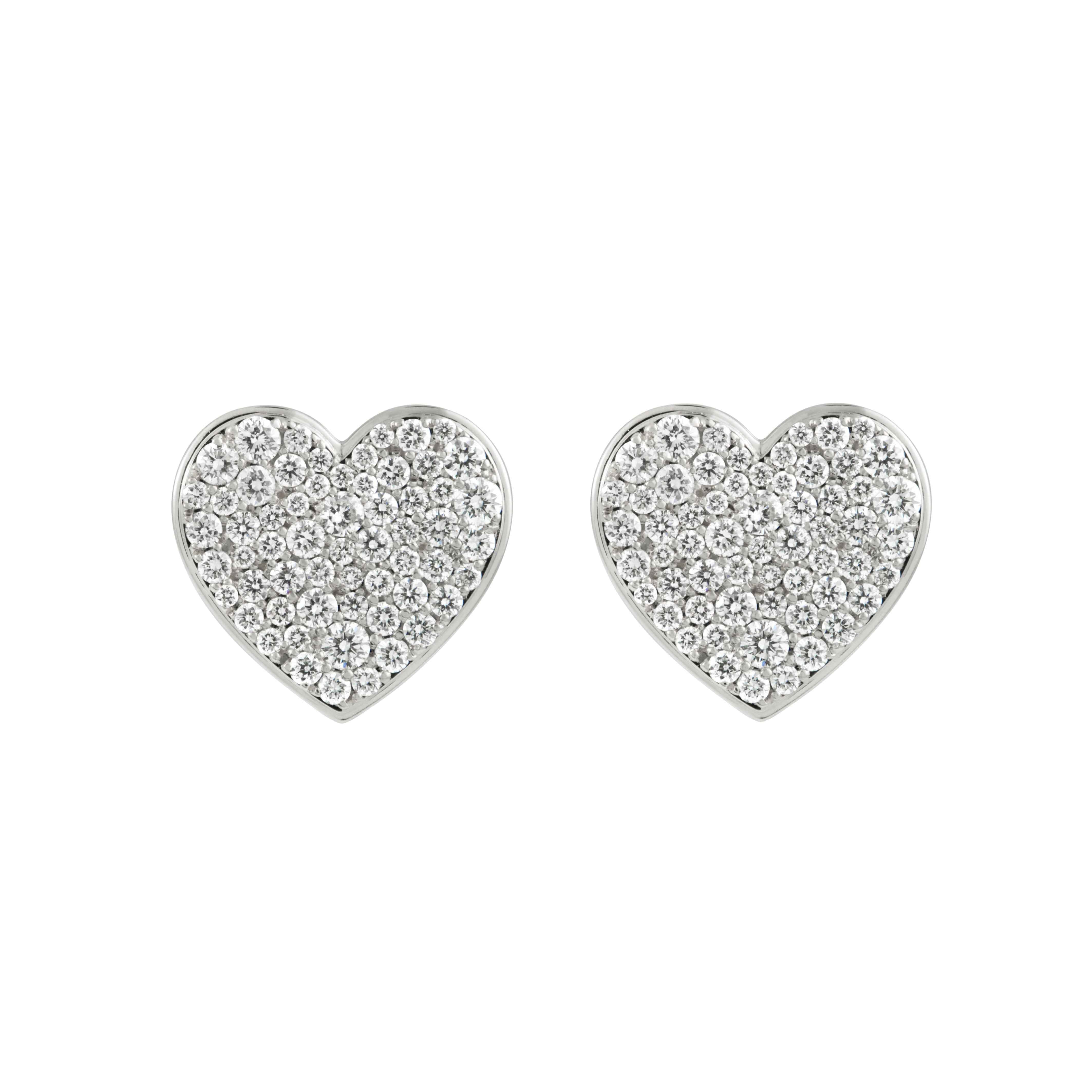 CAVIAR HEART Grande Diamond Earrings Pair