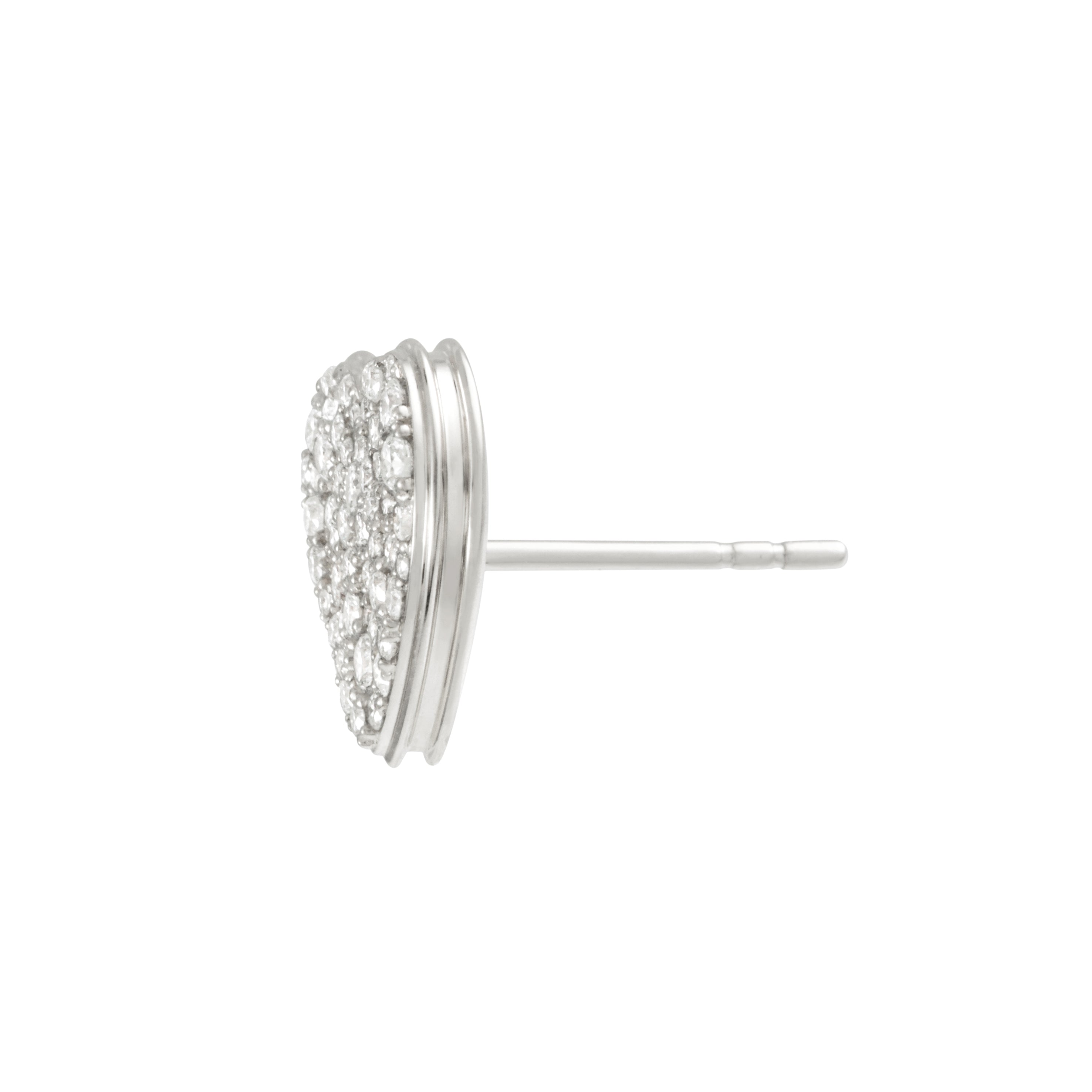 18K gold CAVIAR Heart Grande diamond earrings with pavé diamonds by ALINKA Fine Jewellery