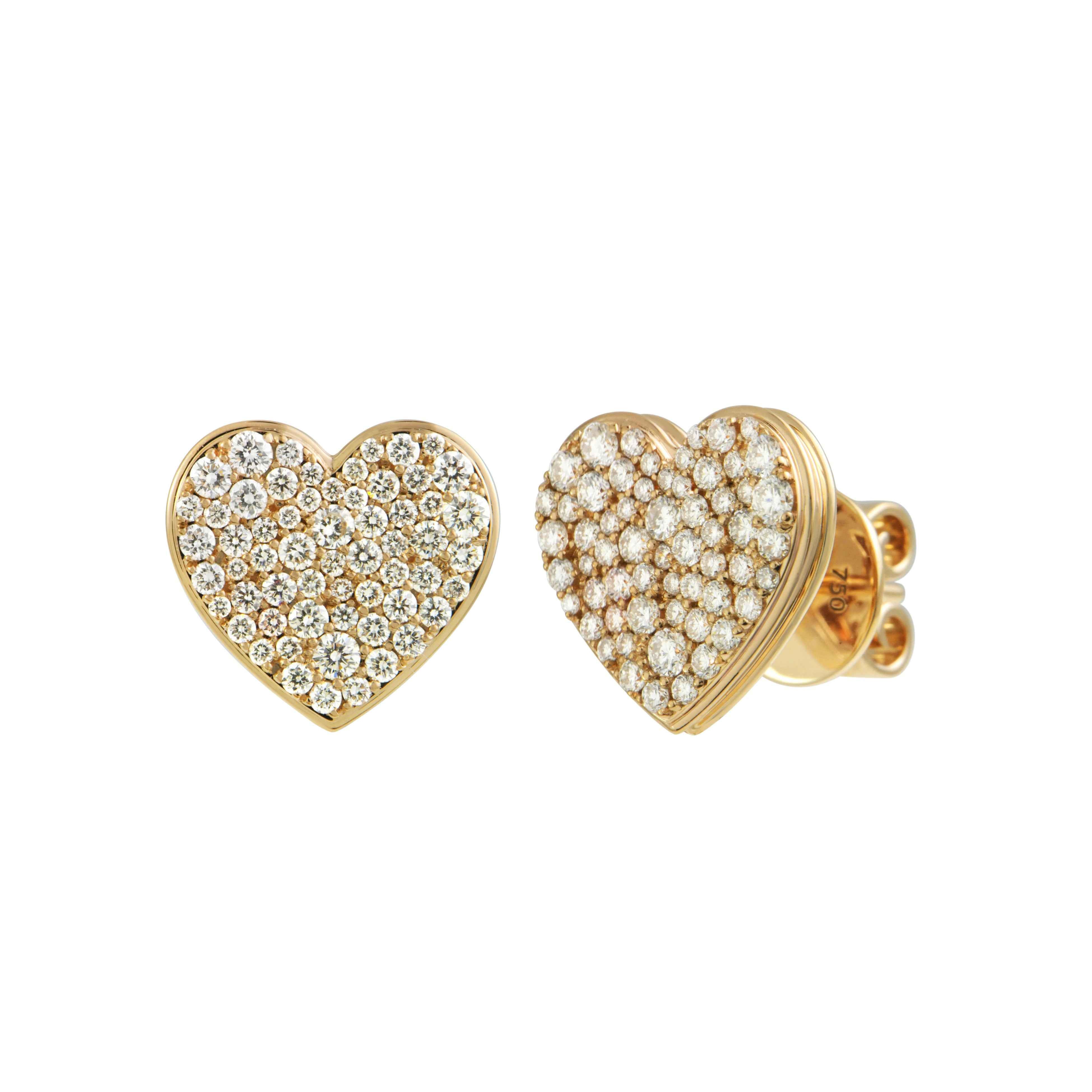 CAVIAR HEART Grande Diamond Earrings Pair