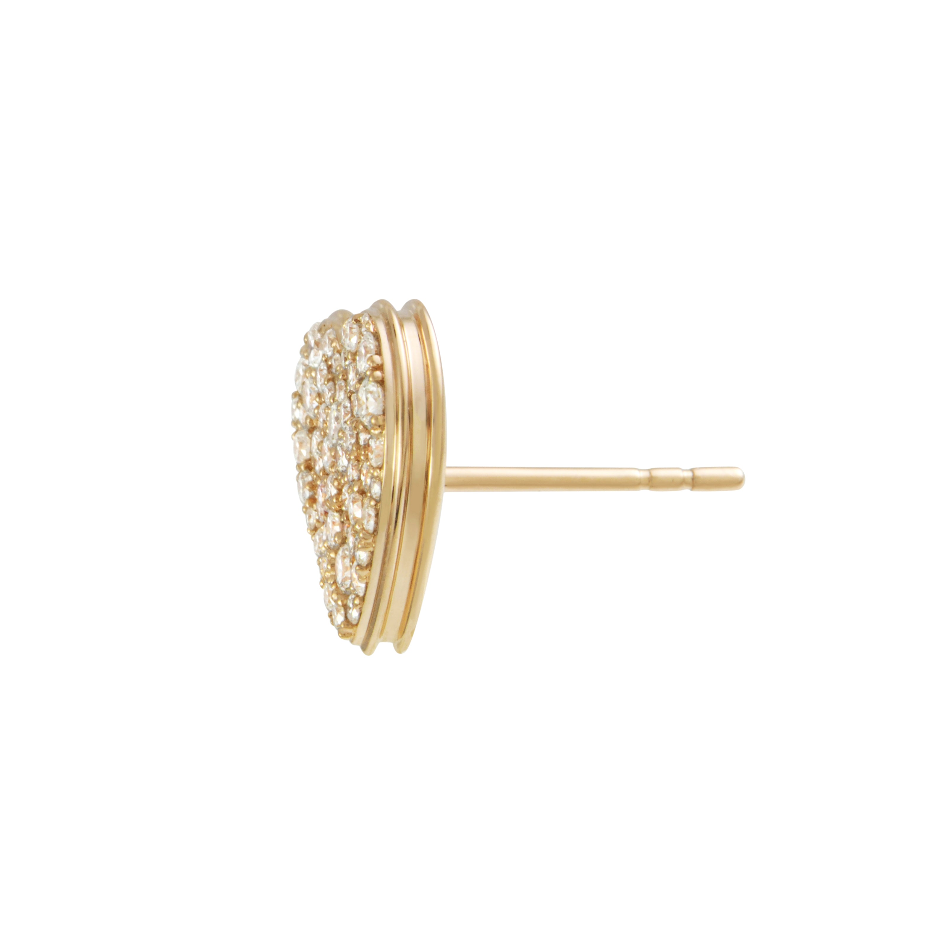 18K gold CAVIAR Heart Grande diamond earrings with pavé diamonds by ALINKA Fine Jewellery