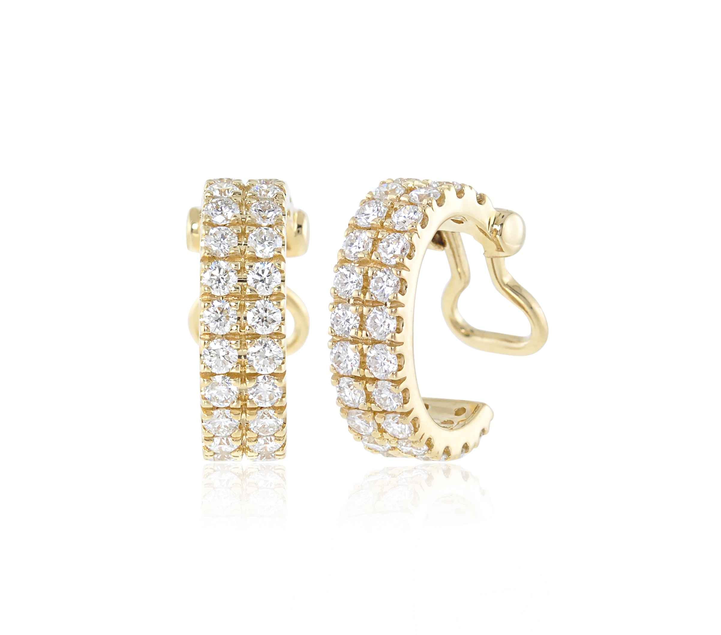 ELENA Double Row Diamond Ear Cuff Single