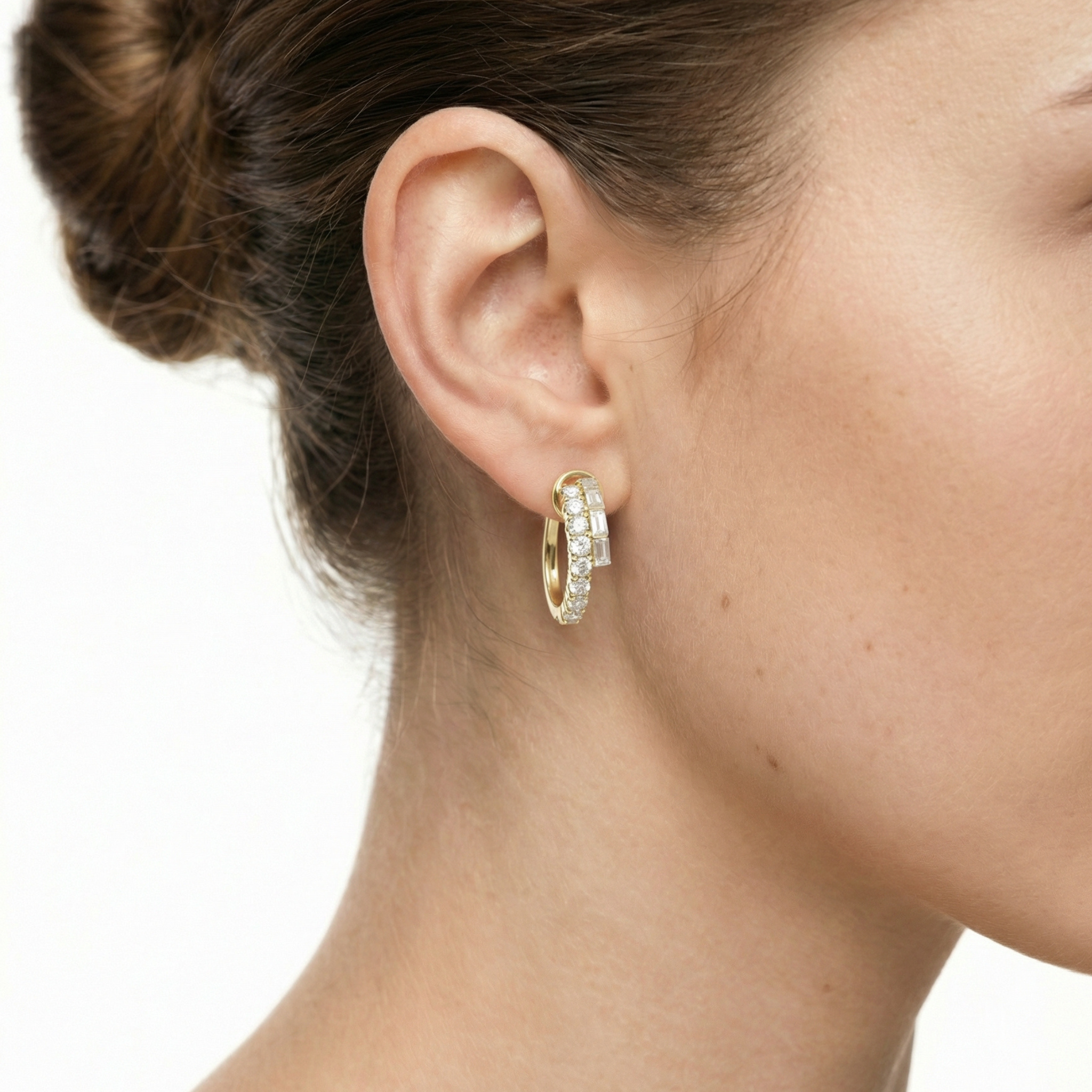 ECLIPSE Diamond Hoop Earrings Pair