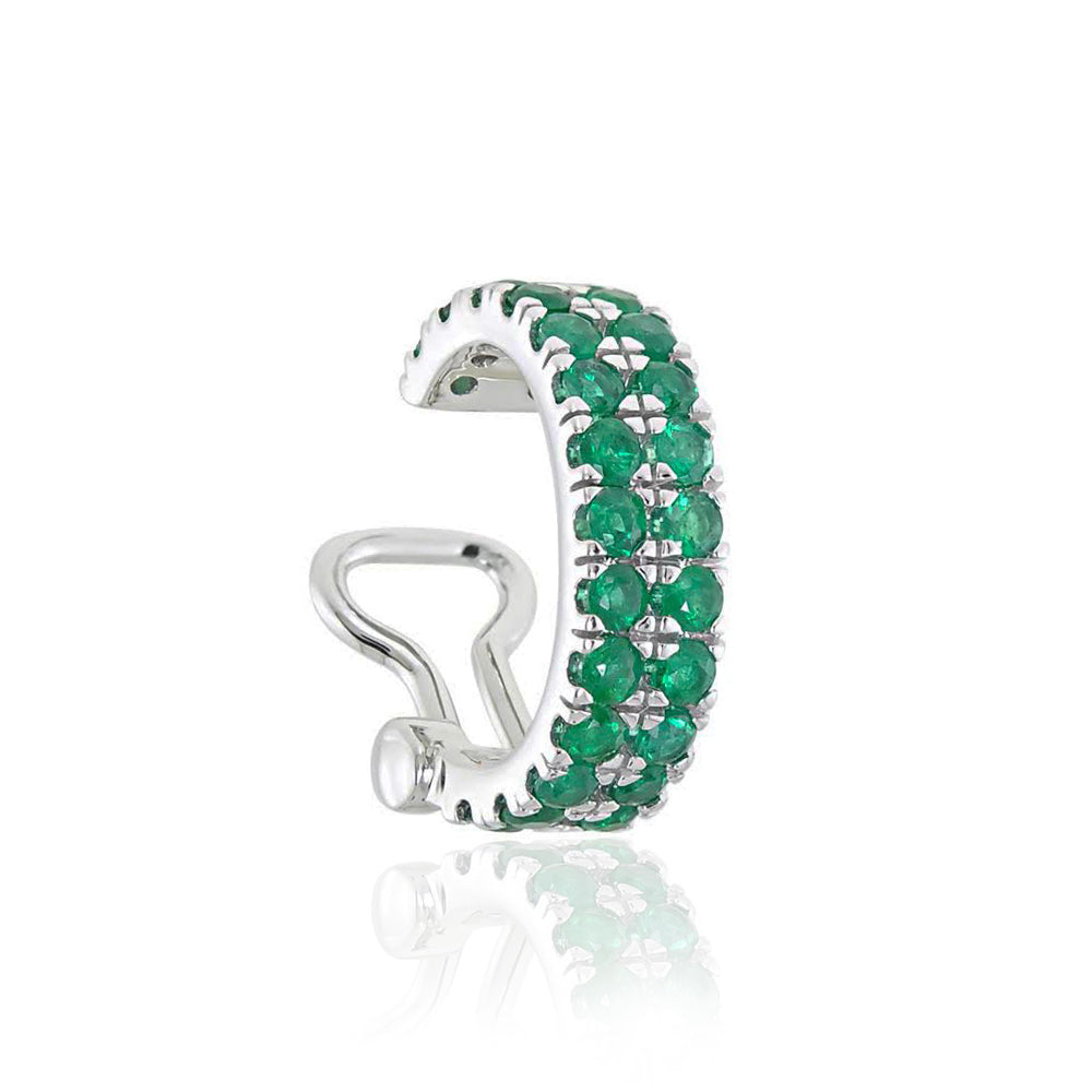 ELENA Double Row Emerald Ear Cuff Single