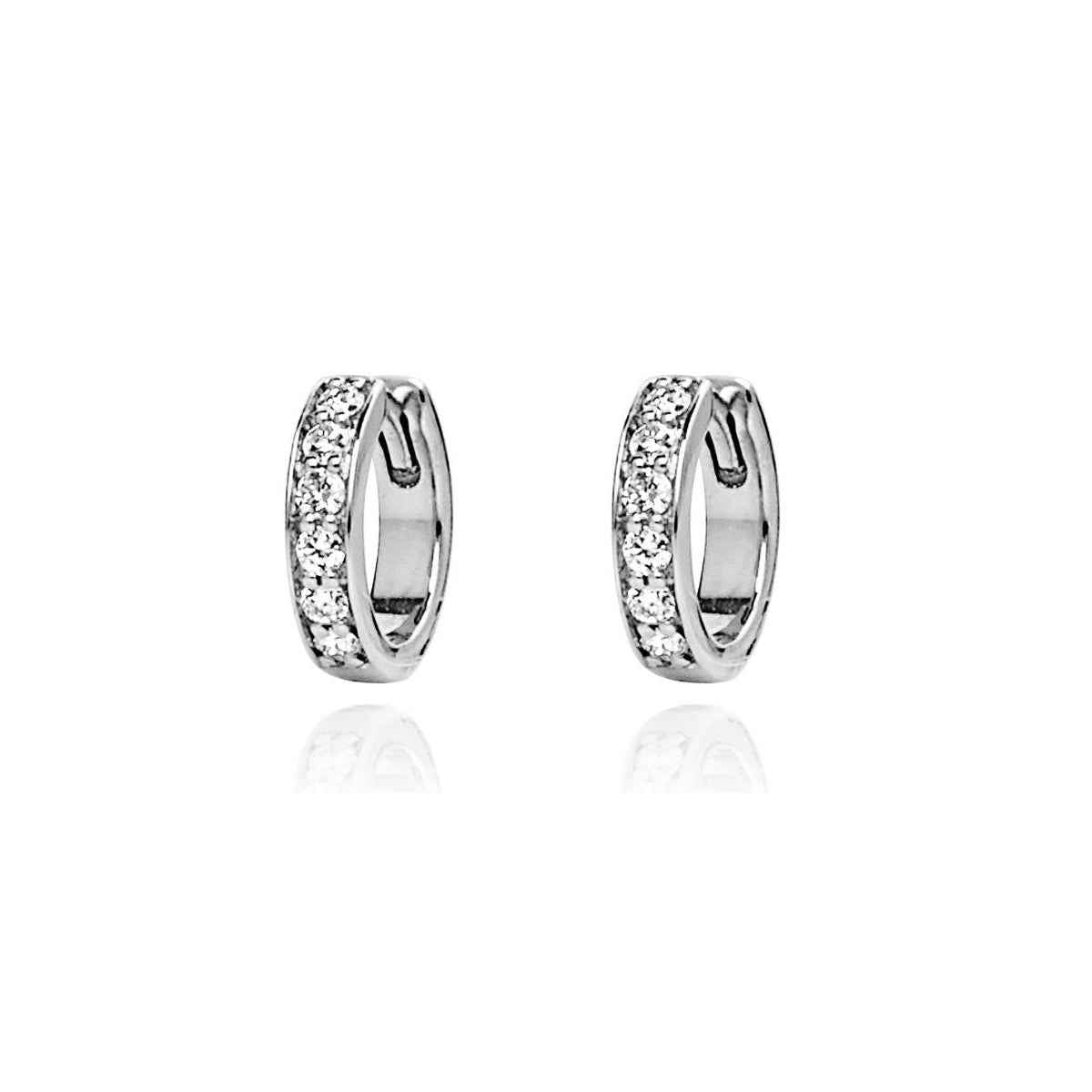 IRINA Diamond Huggie Hoop Earrings Pair