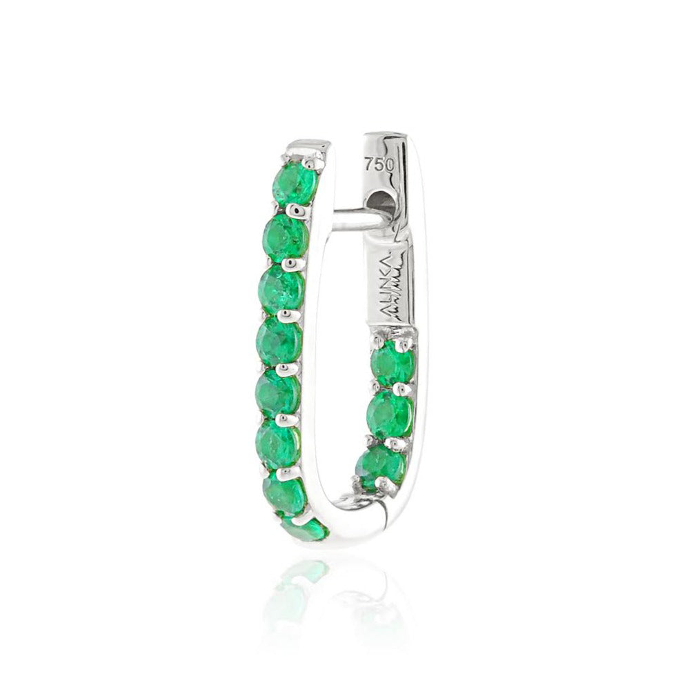 Emerald LINKA mini hoop style earring