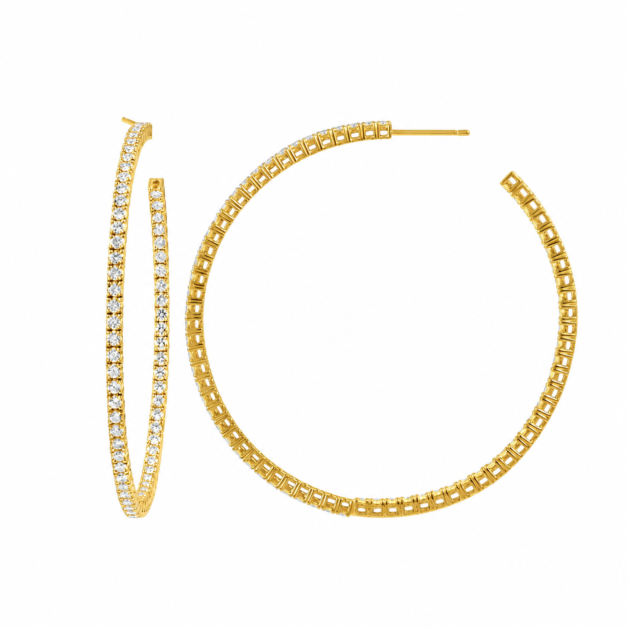 RIVIERA Diamond Hoop Earrings Pair