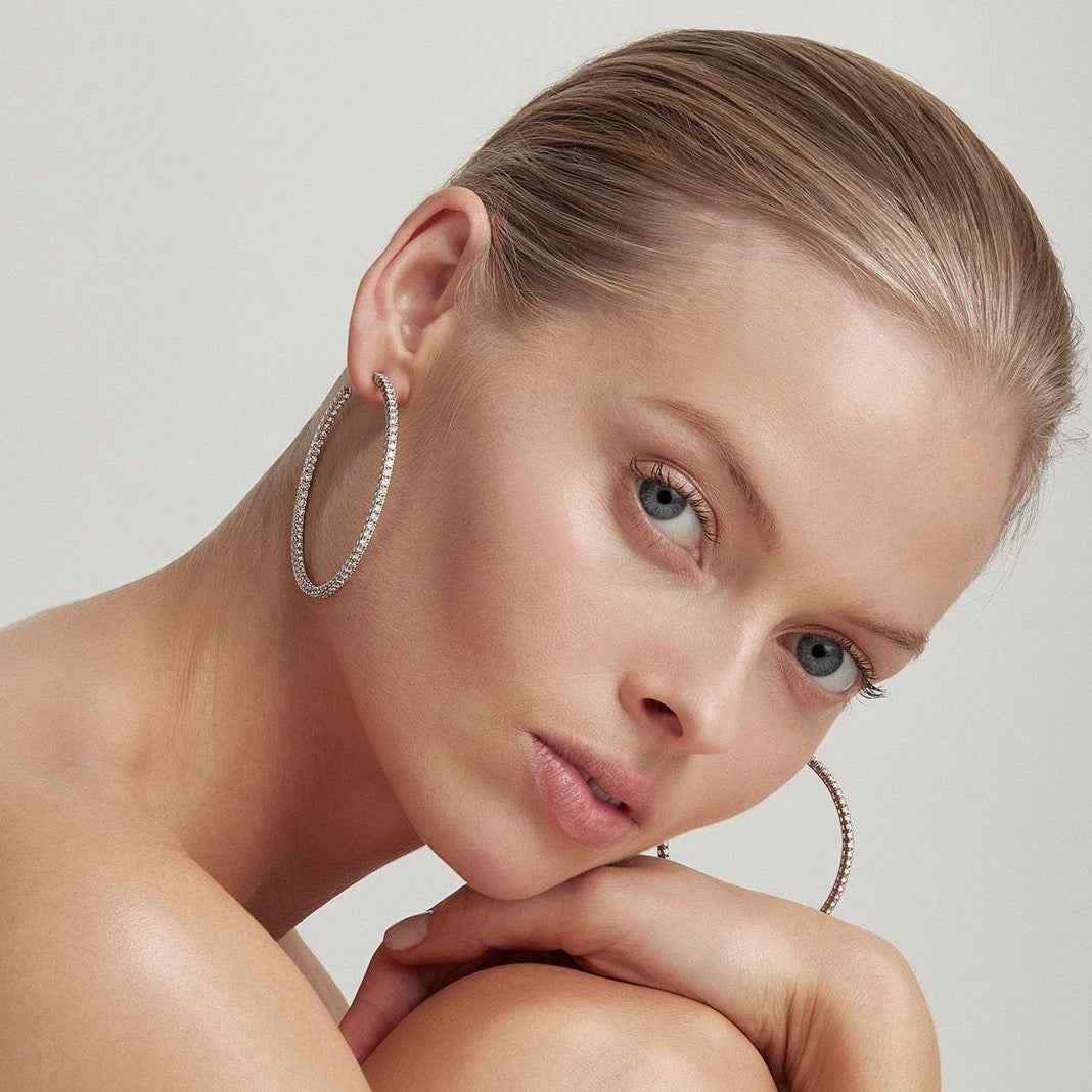 RIVIERA Diamond Hoop Earrings Pair