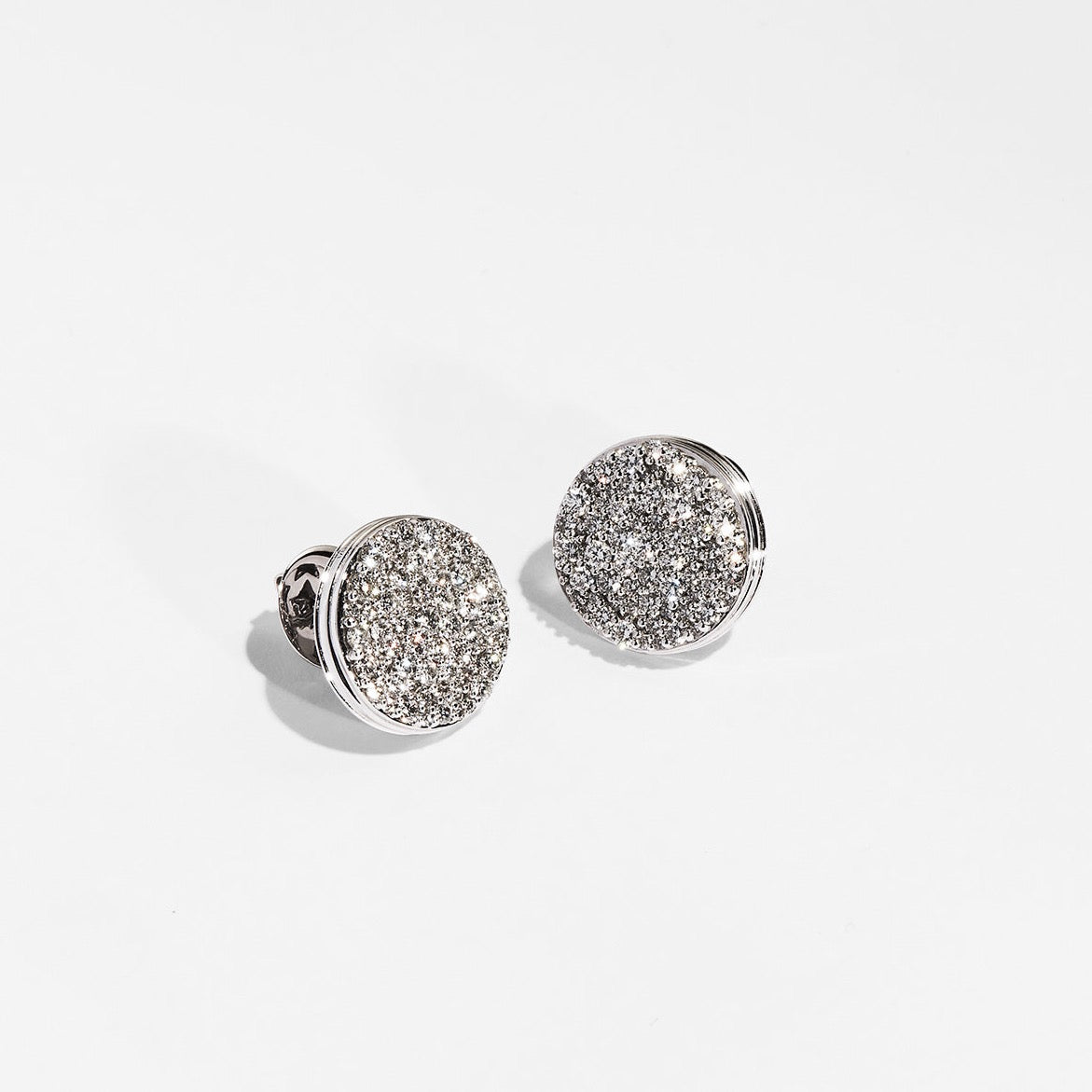BLACK CAVIAR White Diamond Stud Earrings Pair