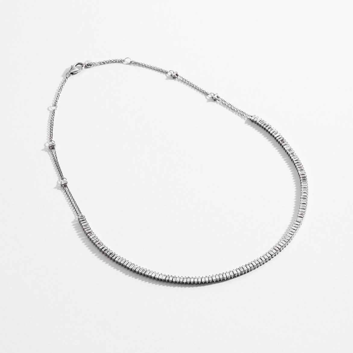 AURORA Baguette Diamond Tennis Necklace 6ct