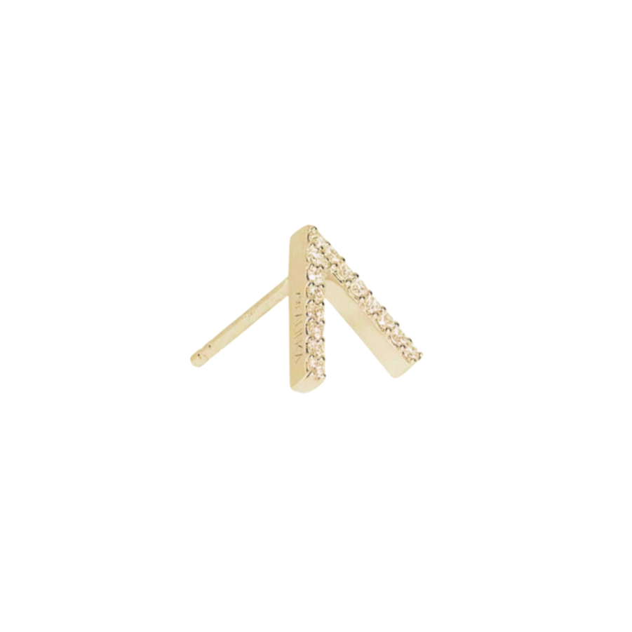 ID Initial Diamond Stud Earring Single