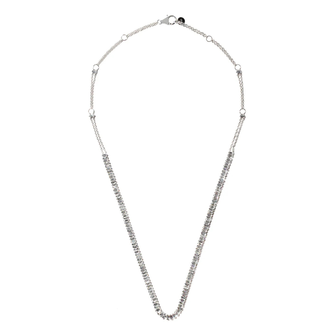 AURORA Baguette Diamond Tennis Necklace 6ct