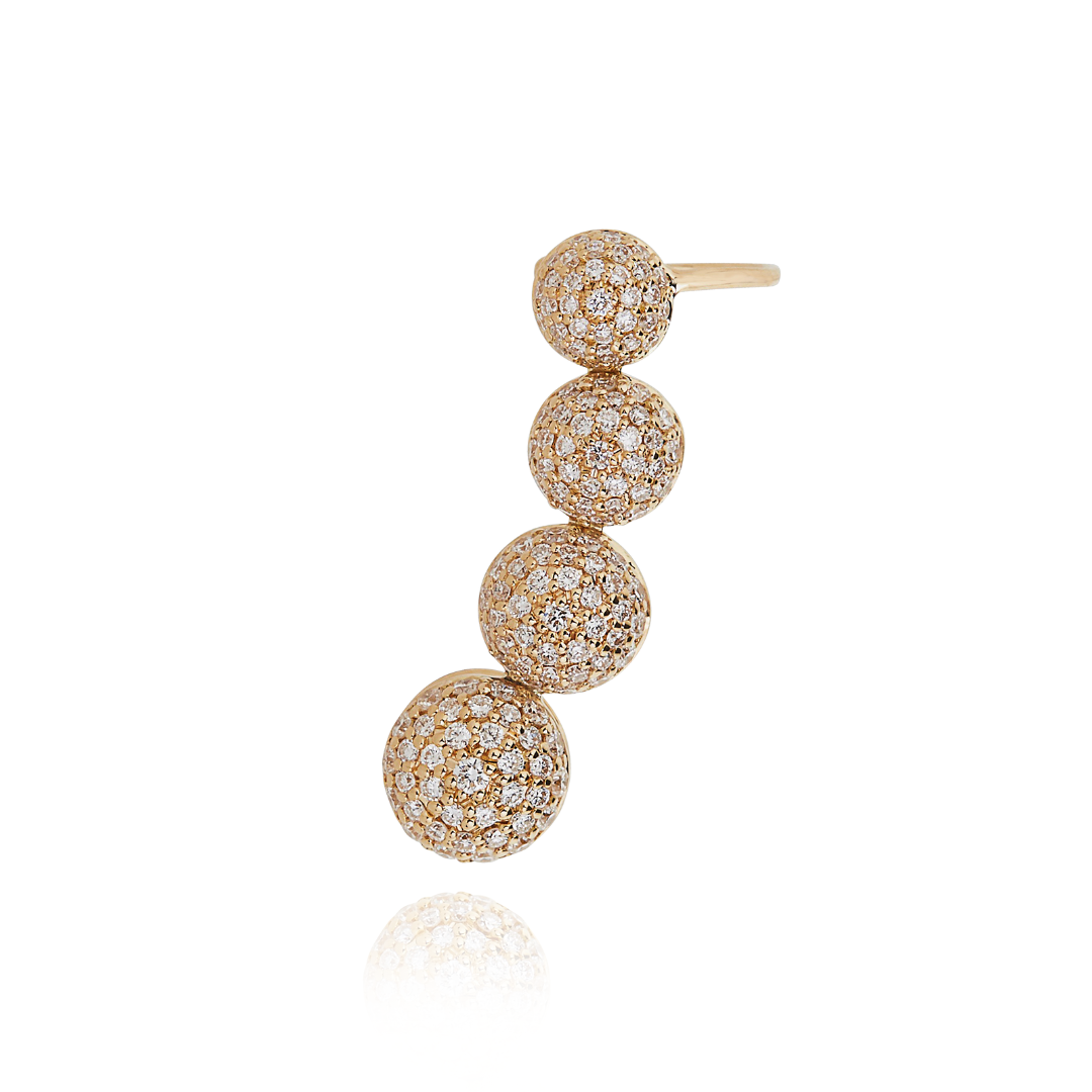 BLACK CAVIAR White Diamond Ear Cuff Single