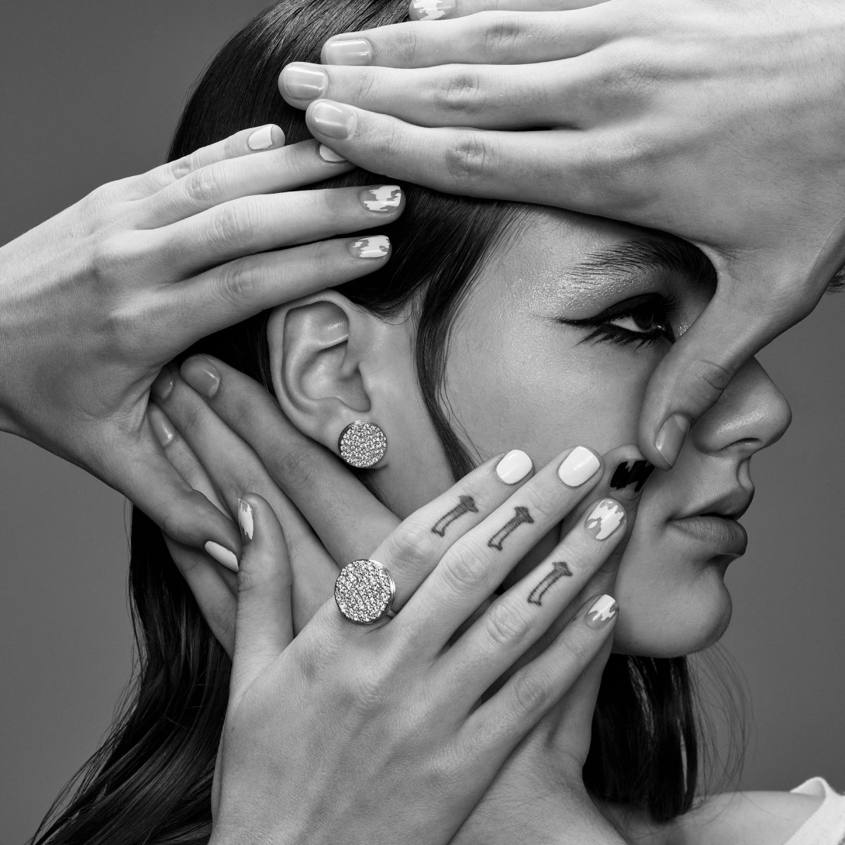 Black Caviar ring and stud